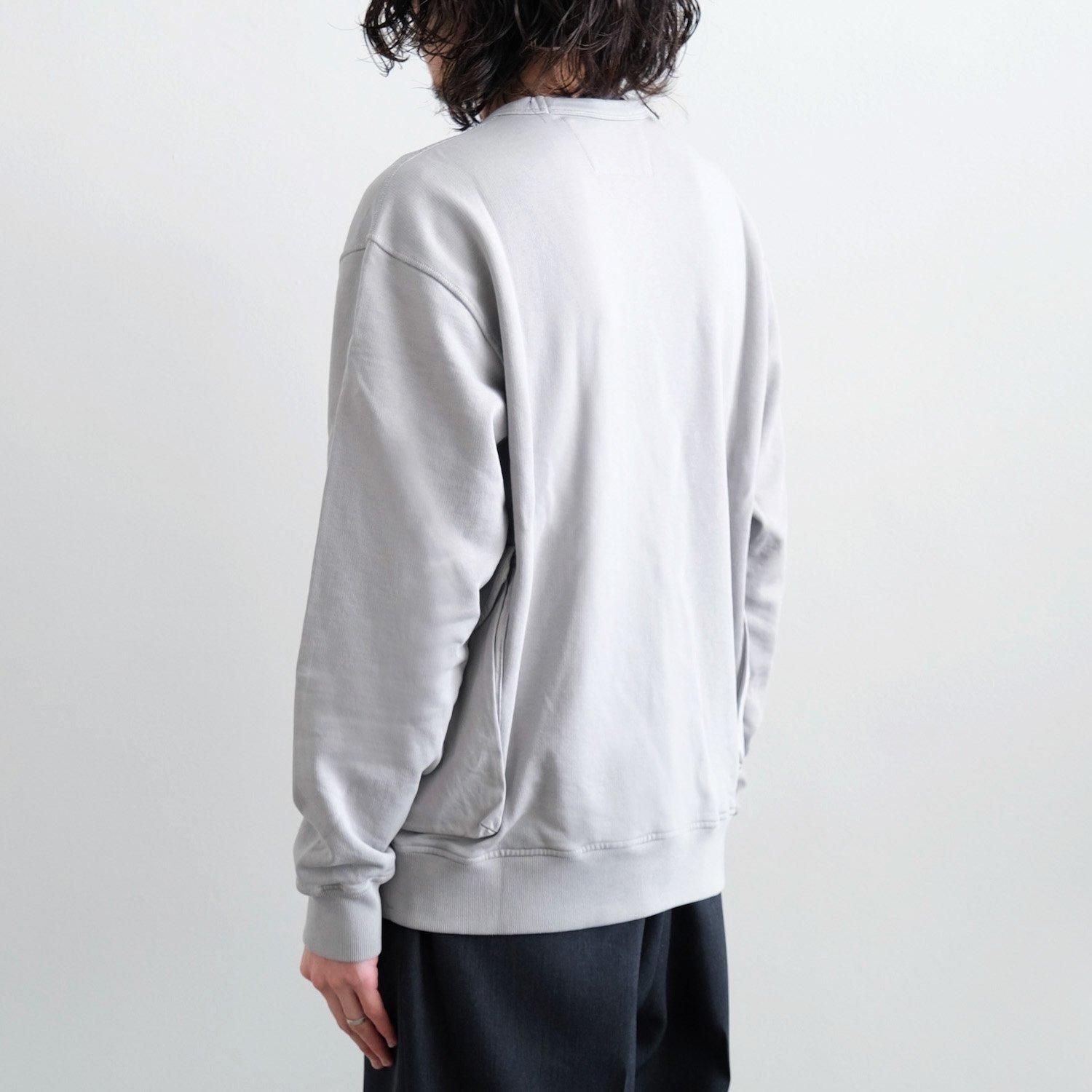 COTTON FLEECE MIXED CREW NECK SWEATSHIRT [DRIZZLE GREY