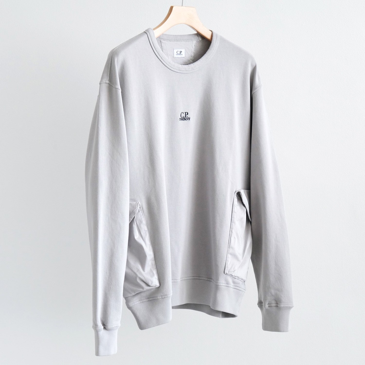 COTTON FLEECE MIXED CREW NECK SWEATSHIRT [DRIZZLE GREY]