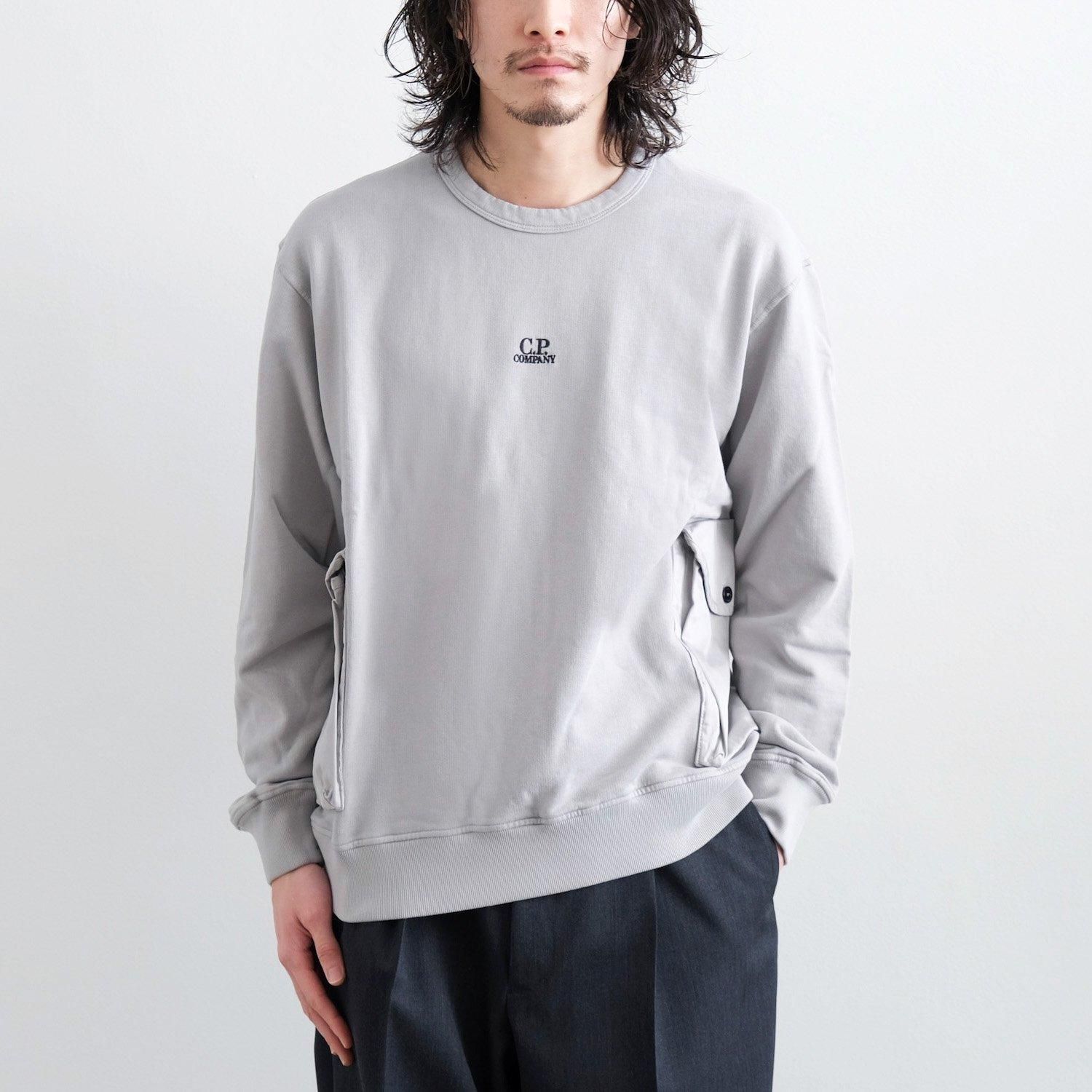 COTTON FLEECE MIXED CREW NECK SWEATSHIRT [DRIZZLE GREY]