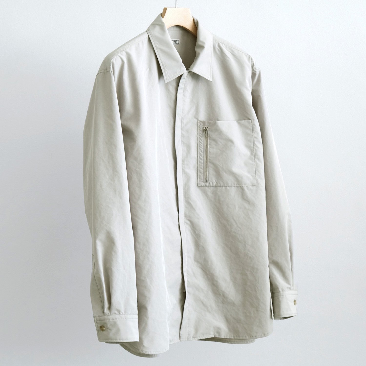 HASSUI POPLIN 2 ZIP SHIRT [SPACE GREY]