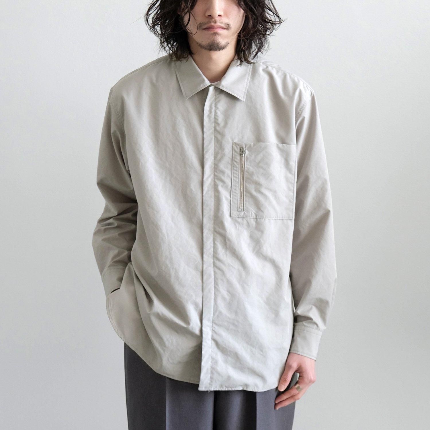 HASSUI POPLIN 2 ZIP SHIRT [SPACE GREY]