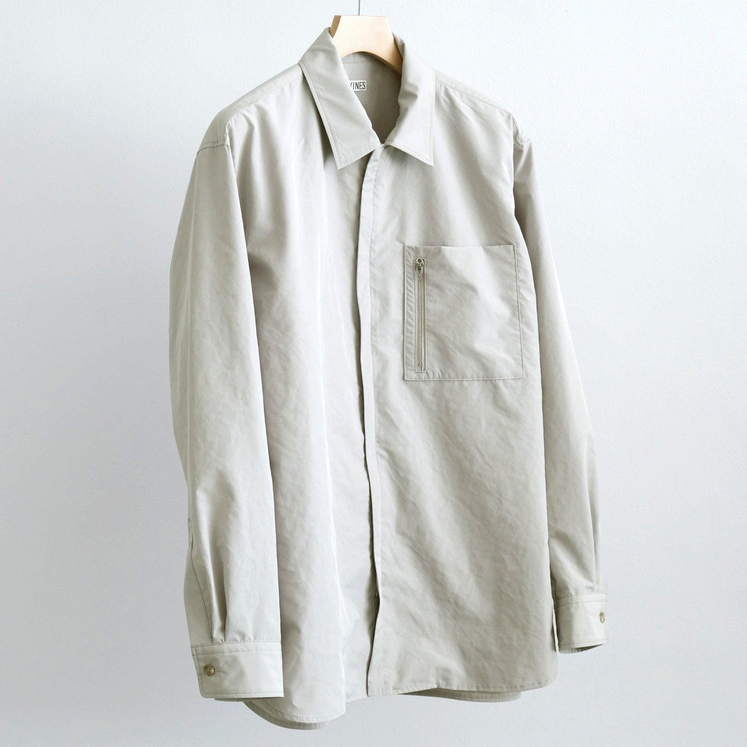 HASSUI POPLIN 2 ZIP SHIRT [SPACE GREY]