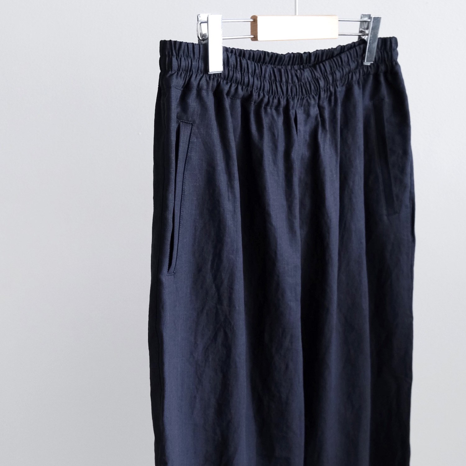 HIGH COUNT FINE LINEN BULKY EASY PANTS [NAVY BLUE] - WUNDER 大阪 ...