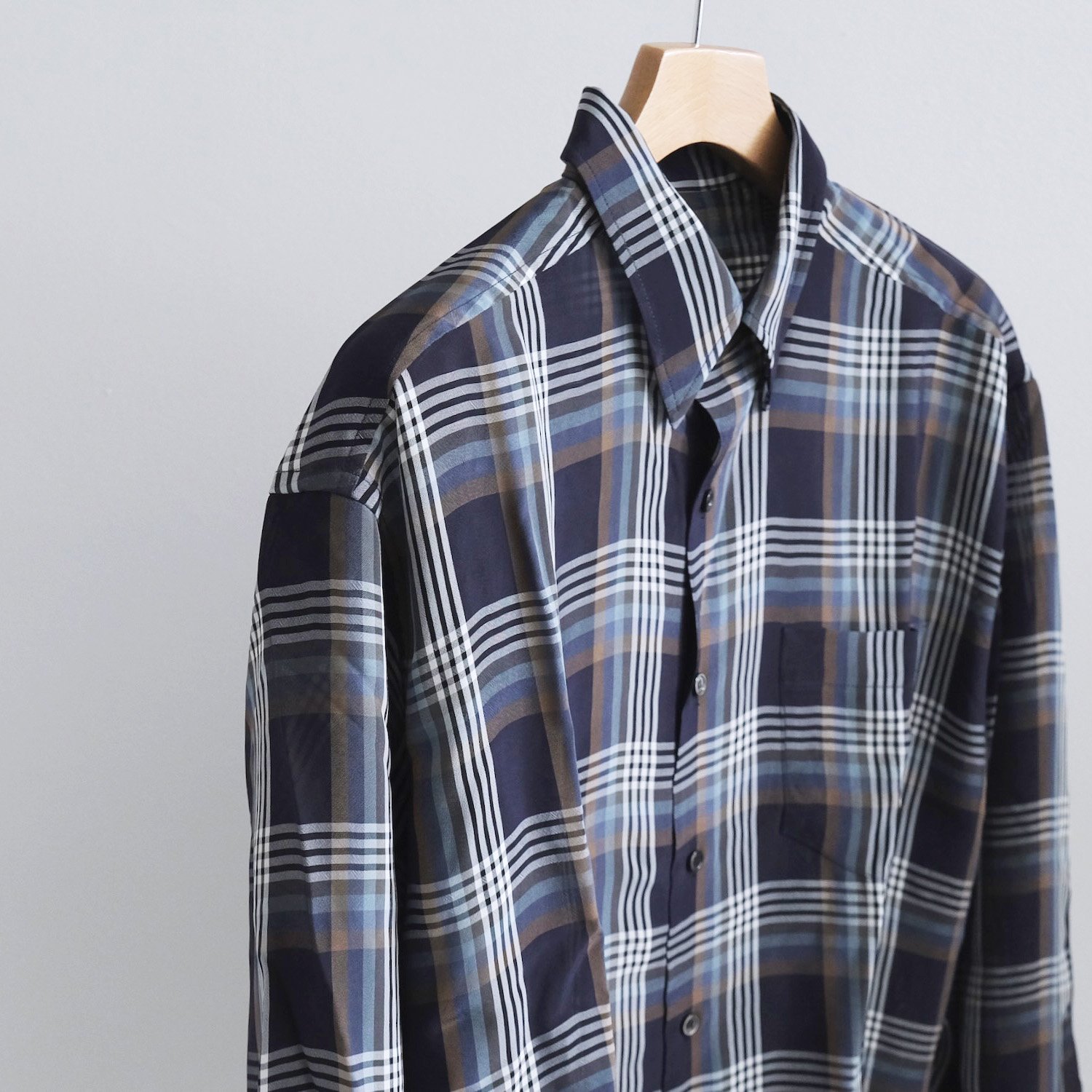 HIDDEN BD LONG SLEEVE SHIRTS [NAVY CHECK] - WUNDER 大阪 セレクト ...