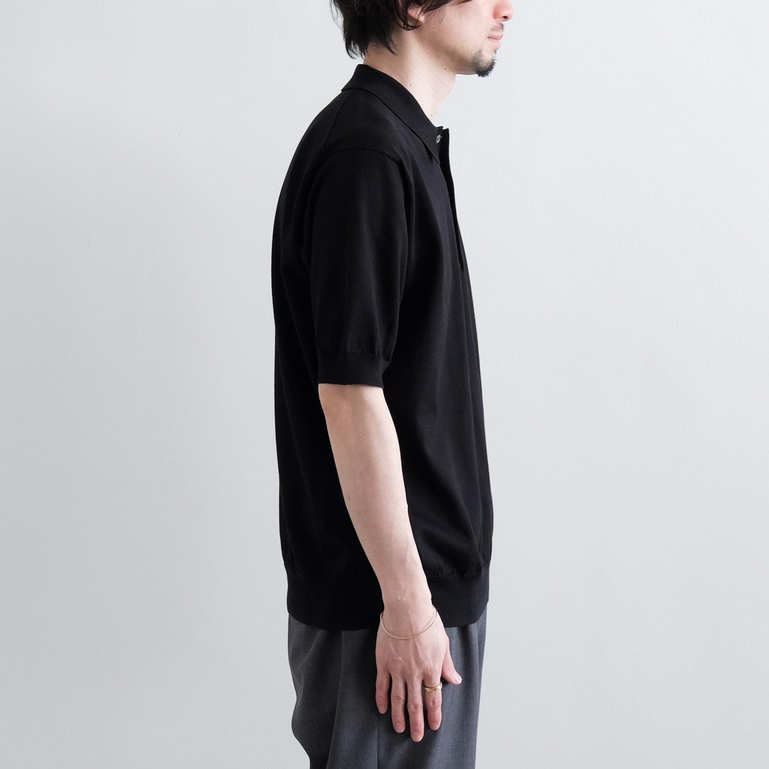 THE SEAISLAND COTTON HIGH GAUGE POLO S/S [BLACK] - WUNDER 大阪 セレクトショップ  大阪梅田中崎町 オンラインストア 正規取扱い 通販可能