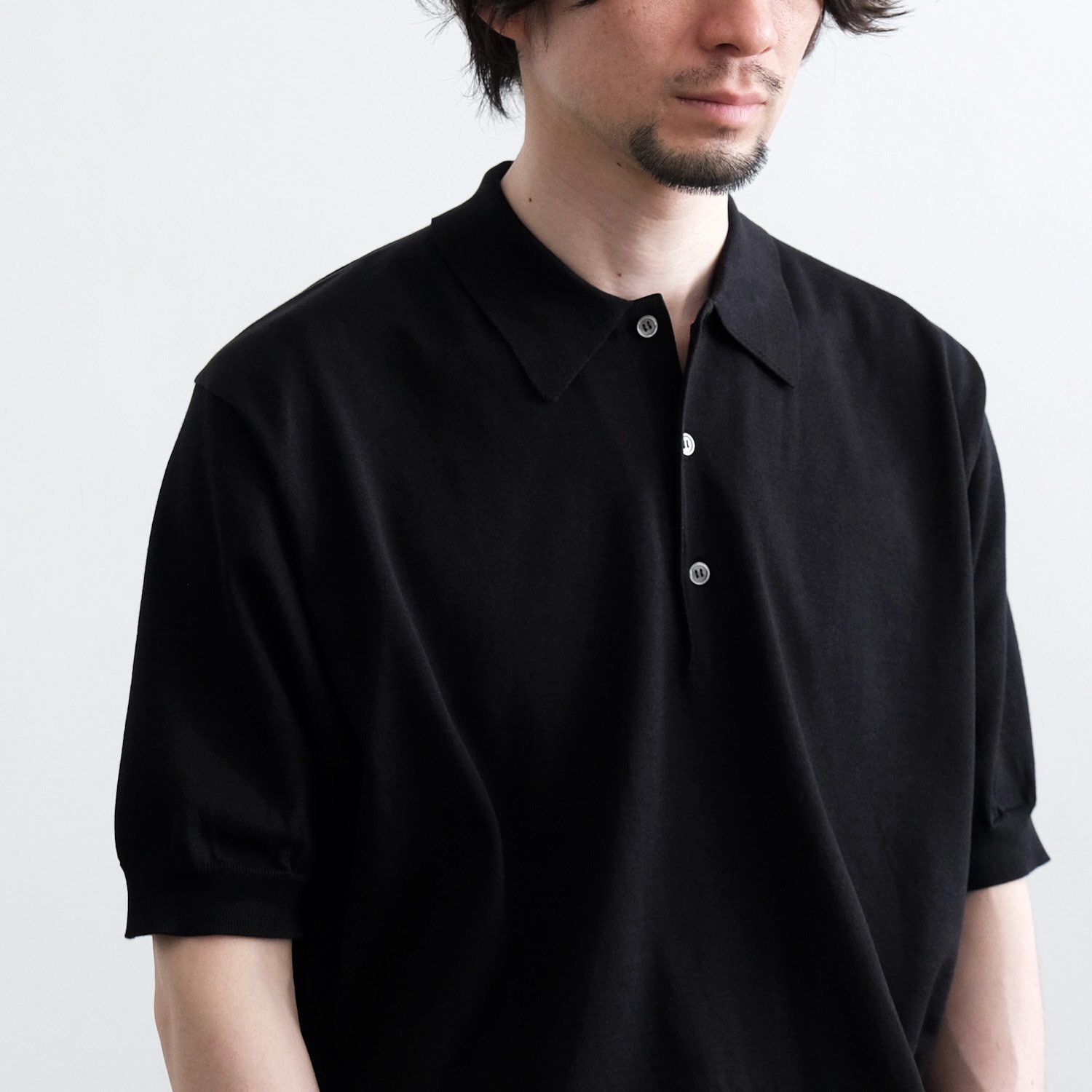 THE SEAISLAND COTTON HIGH GAUGE POLO S/S [BLACK] - WUNDER 大阪 セレクトショップ  大阪梅田中崎町 オンラインストア 正規取扱い 通販可能