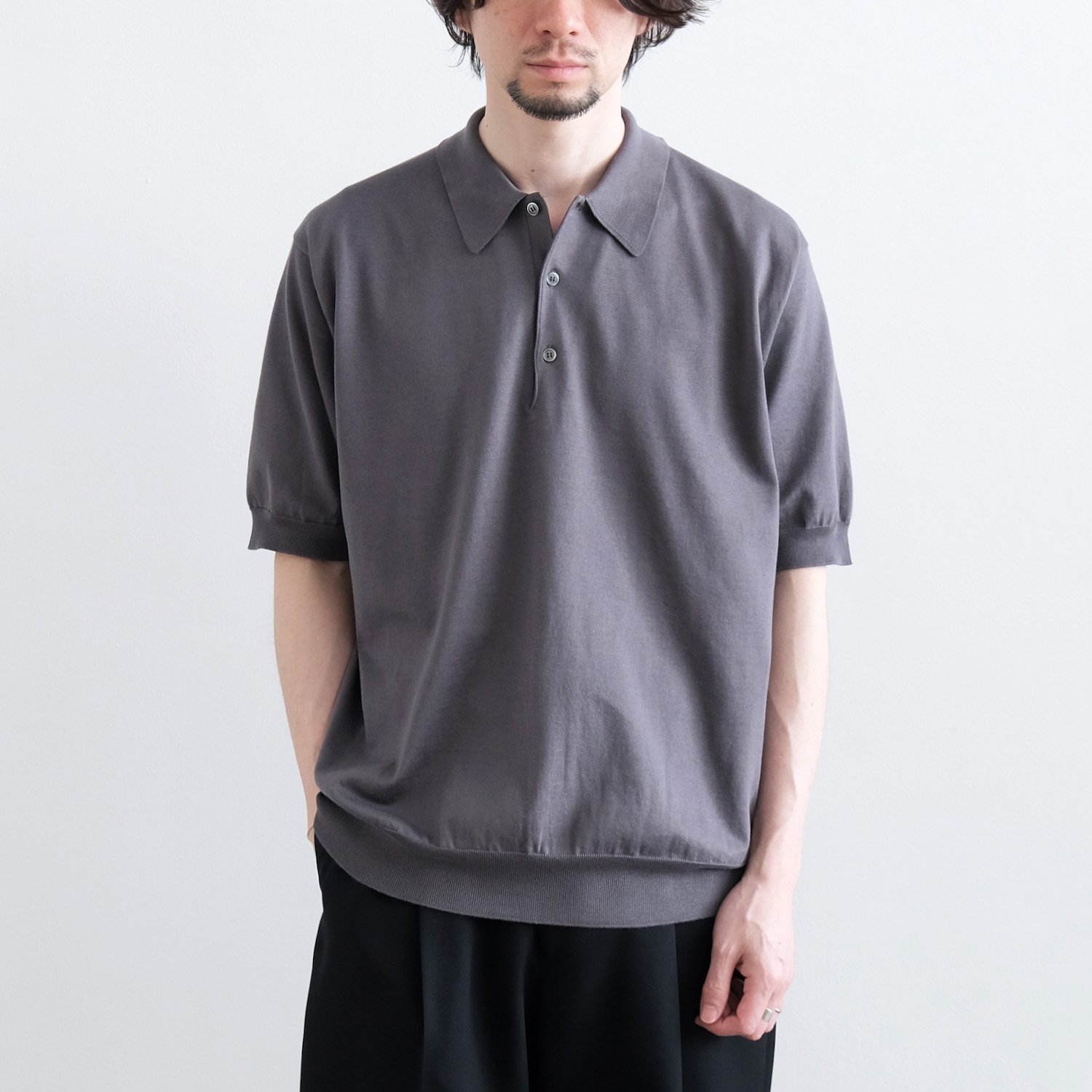 THE SEAISLAND COTTON HIGH GAUGE POLO S/S [GRAY] - WUNDER 大阪 セレクトショップ  大阪梅田中崎町 オンラインストア 正規取扱い 通販可能