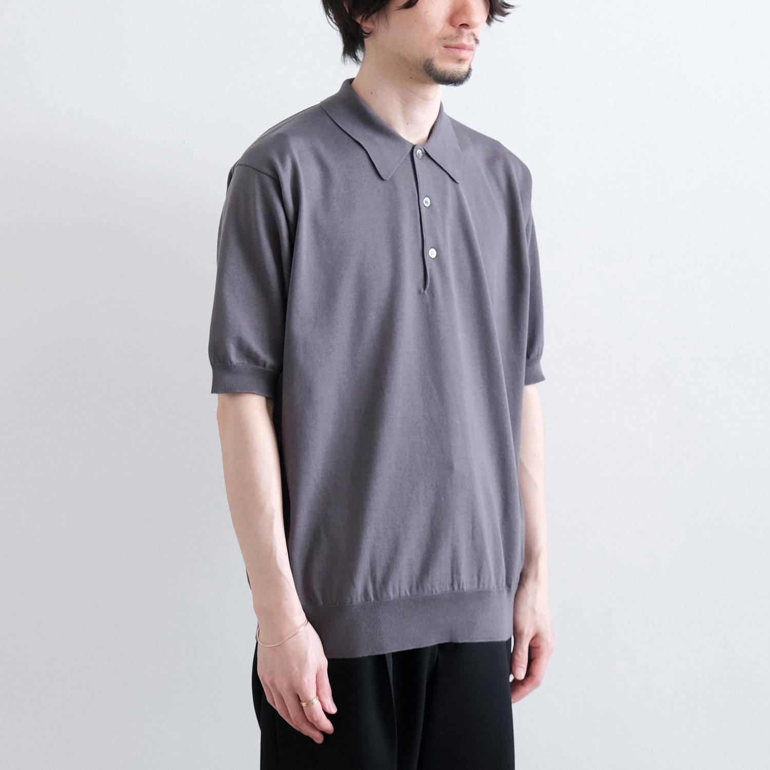 THE SEAISLAND COTTON HIGH GAUGE POLO S/S [GRAY] - WUNDER 大阪 セレクトショップ  大阪梅田中崎町 オンラインストア 正規取扱い 通販可能