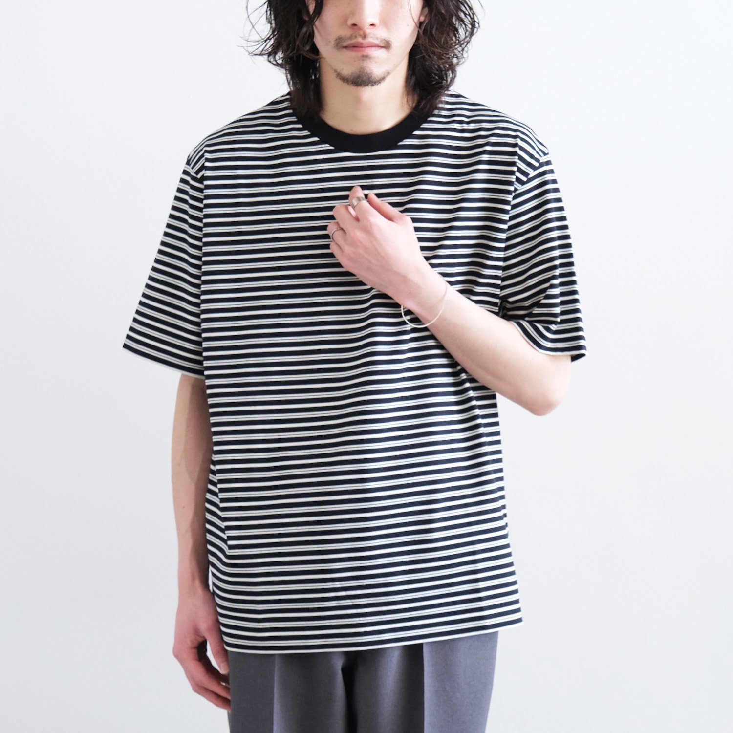 BORDER T-SHIRT [BLACK] - WUNDER 大阪 セレクトショップ 大阪梅田中崎 