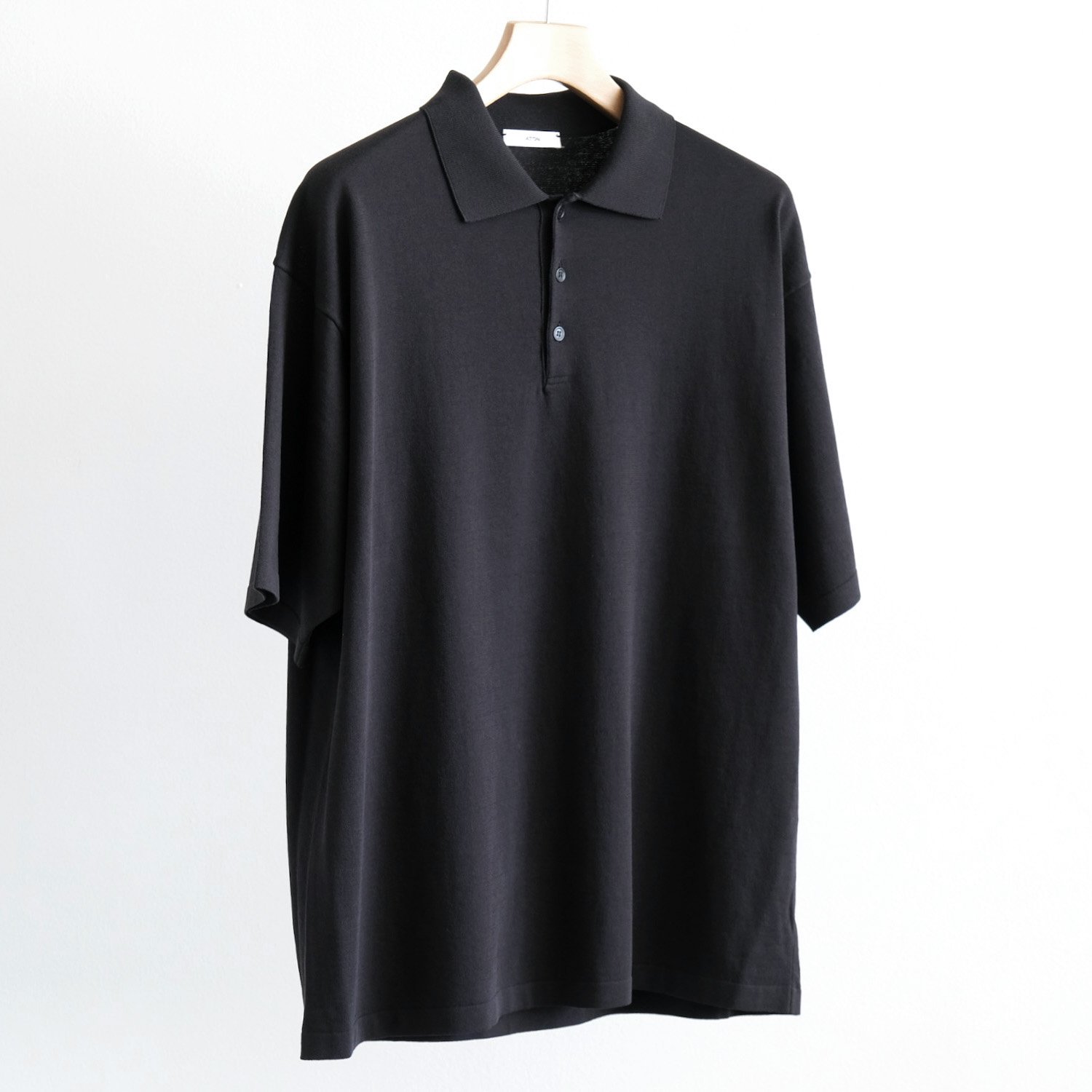 FRESCA KNIT CREW POLO KNIT [BLACK]