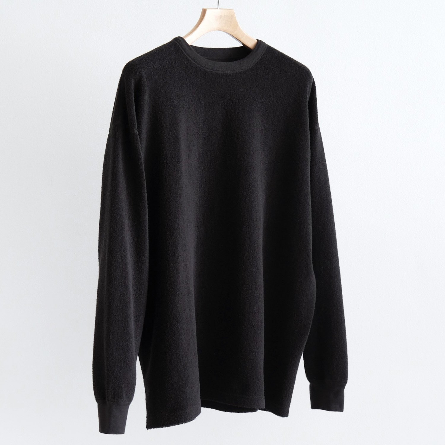 OPENEND BRUSH UP JERSEY TAPERED OVERSIZED LONG SLEEVE [METEORITE]