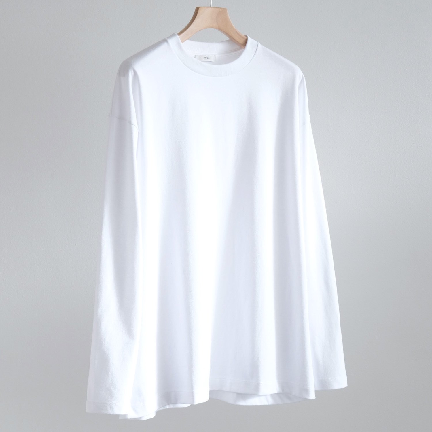 12/- AIR SPINNING OVERSIZED LONG SLEEVE T-SHIRT [WHITE]