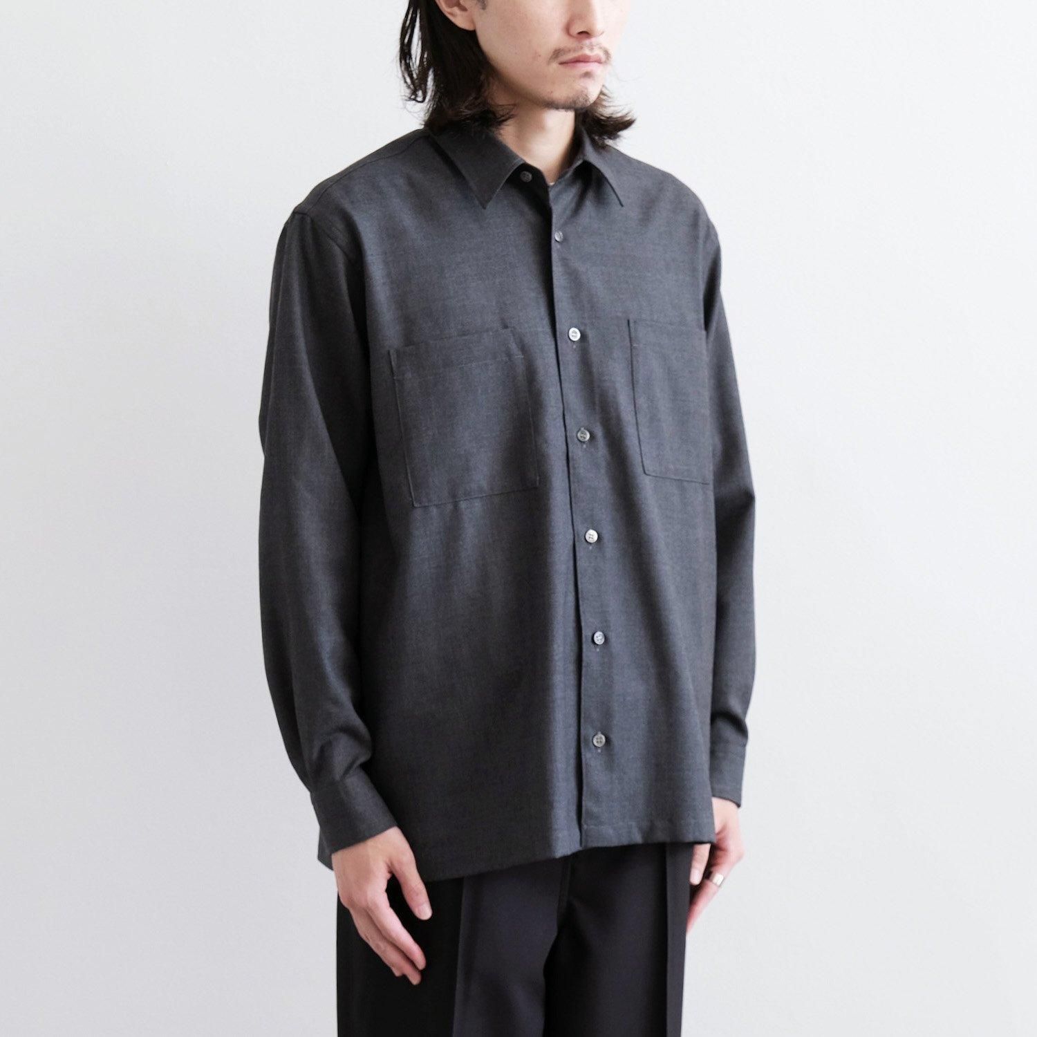 W POCKET WOOL SHIRT [GRAY] - WUNDER 大阪 セレクトショップ
