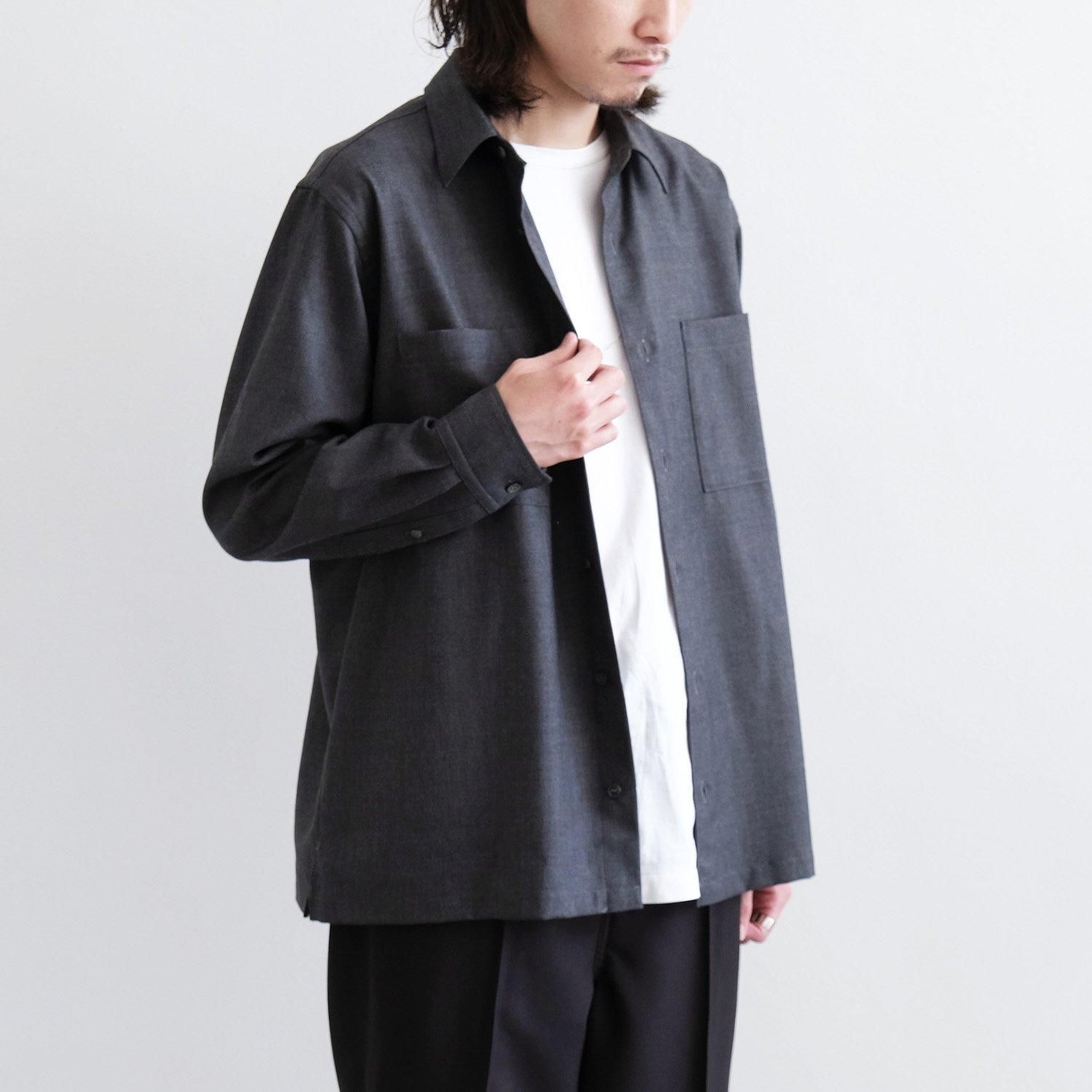 【関税・送料込み】The Row ハイウエスト ビスコース＆ウール W POCKET WOOL SHIRT [GRAY] - WUNDER 大阪 セレクトショップ
