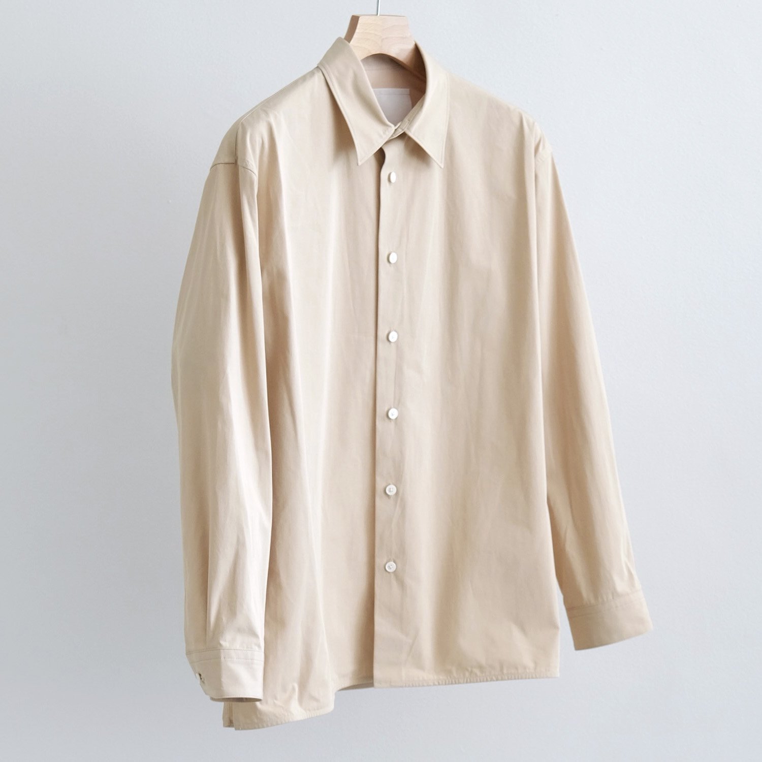 CLEAR HEAVY BROADCLOTH OVERSIZED SHIRT [HUMUS]