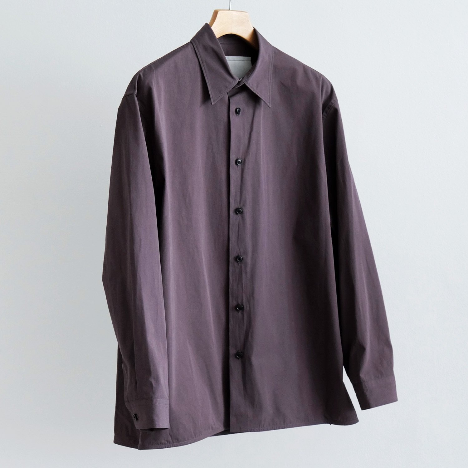 CLEAR HEAVY BROADCLOTH OVERSIZED SHIRT [RAISIN]