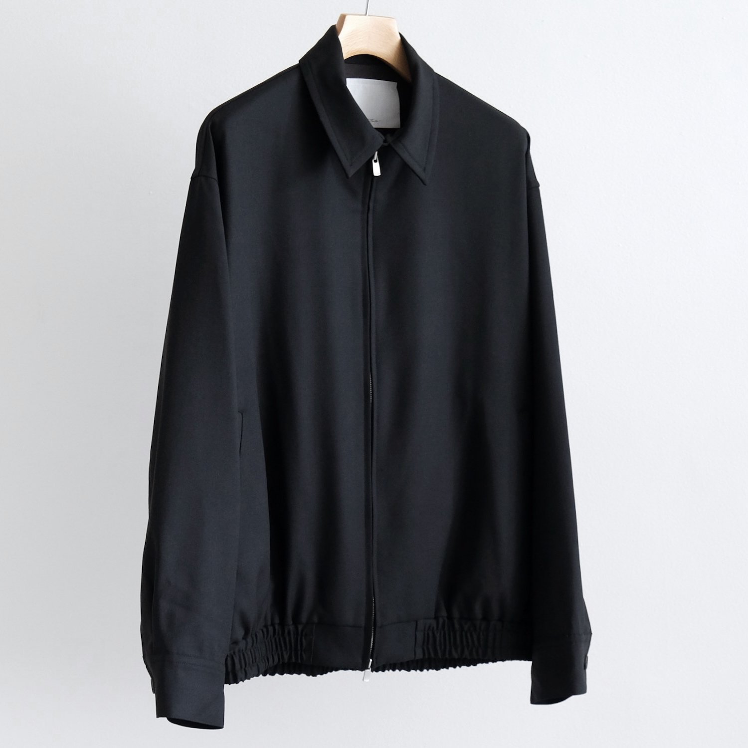 DRAPE DOESKIN CLOTH DRAPING BOMBER JACKET [DEEP BLACK] 