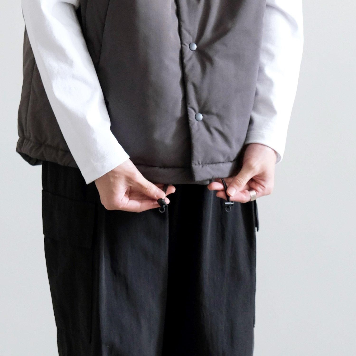 VINTAGE NYLON TWILL PADDED VEST [CHARCOAL GRAY] - WUNDER
