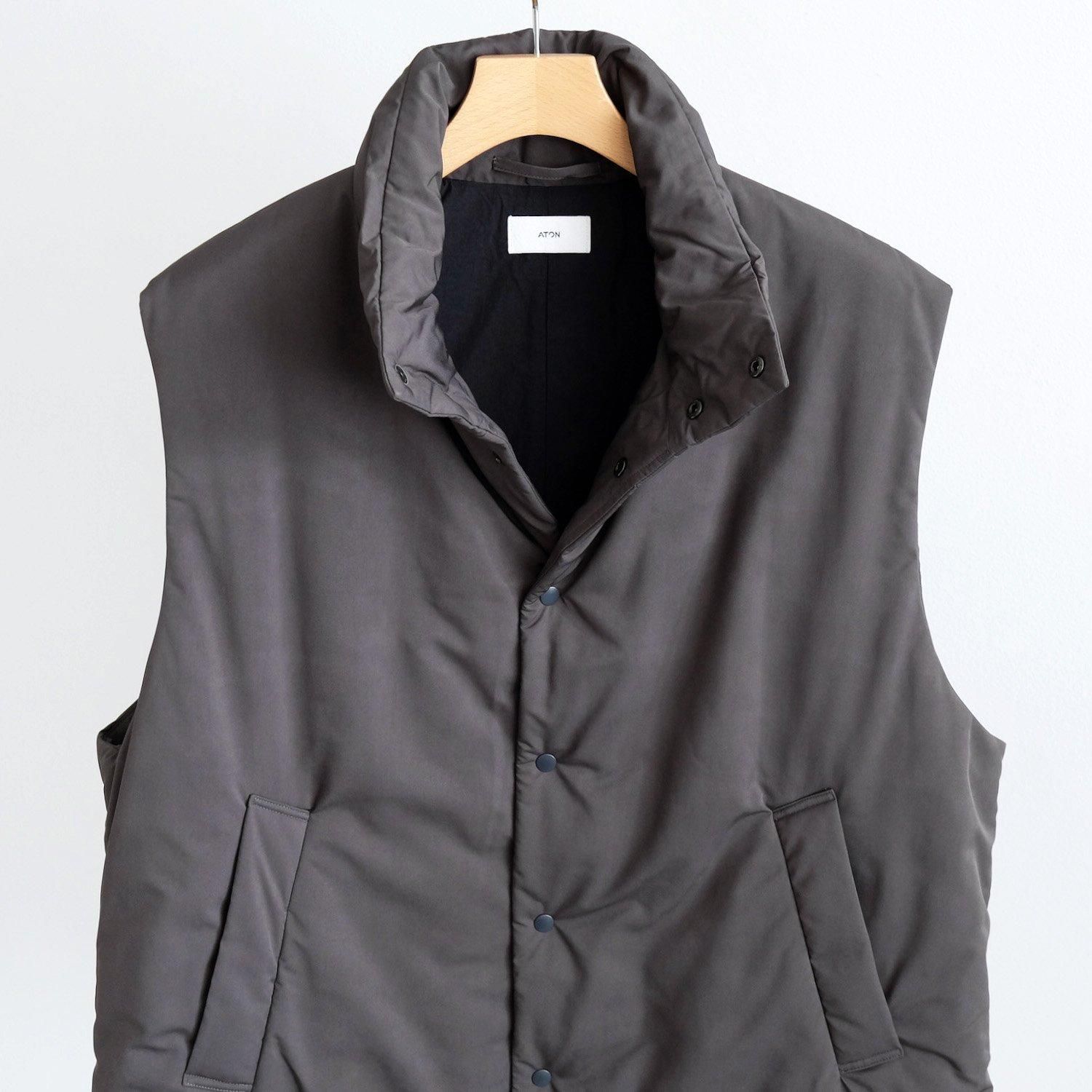 VINTAGE NYLON TWILL PADDED VEST [CHARCOAL GRAY] - WUNDER