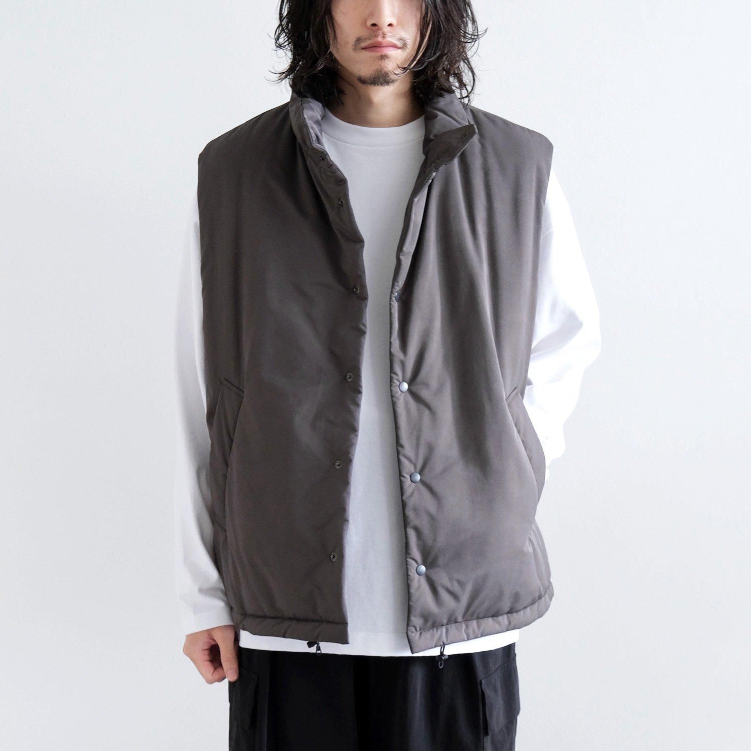 VINTAGE NYLON TWILL PADDED VEST [CHARCOAL GRAY]