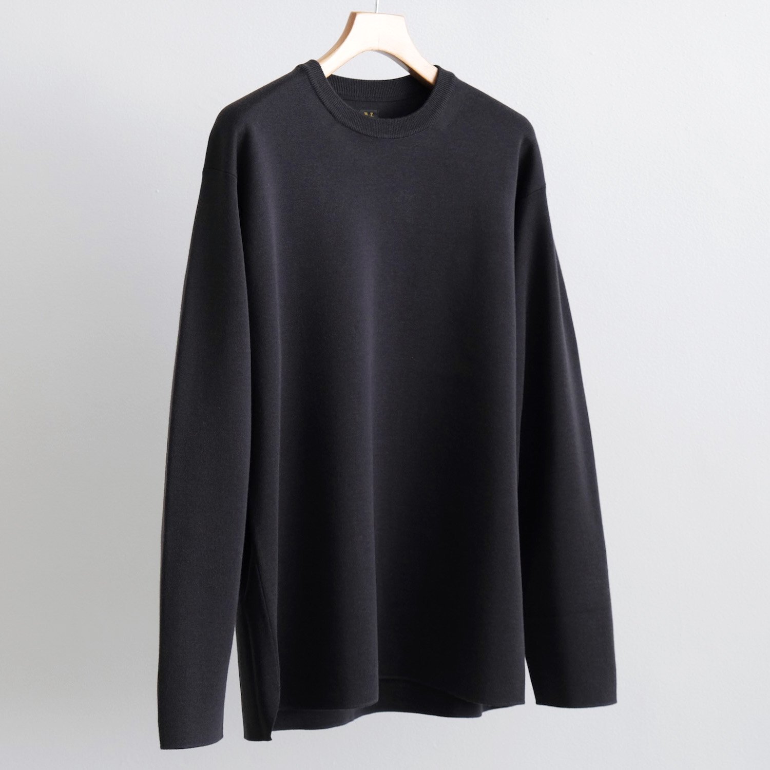 32G SMOOTH WOOL CREW NECK [CHARCOAL NAVY]