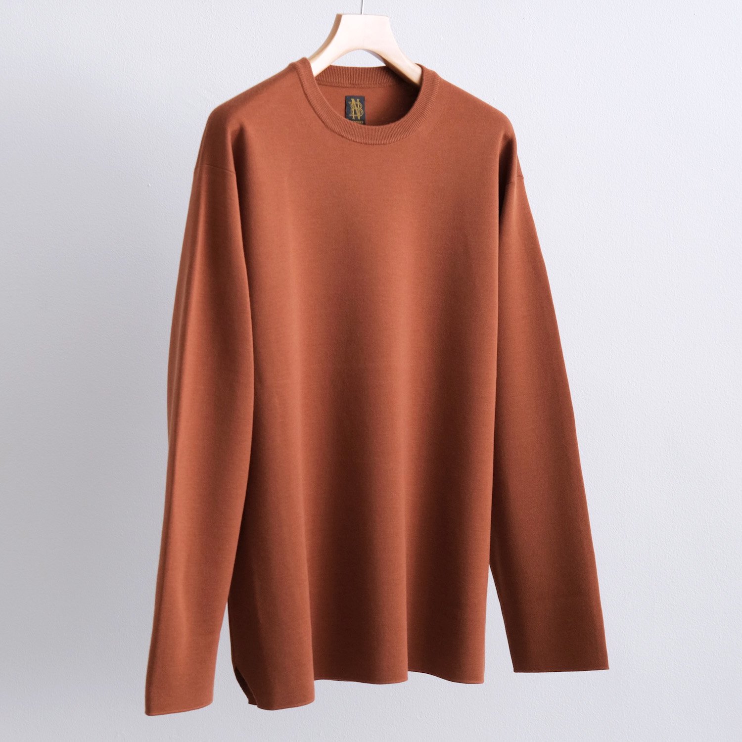 32G SMOOTH WOOL CREW NECK [BRICK]