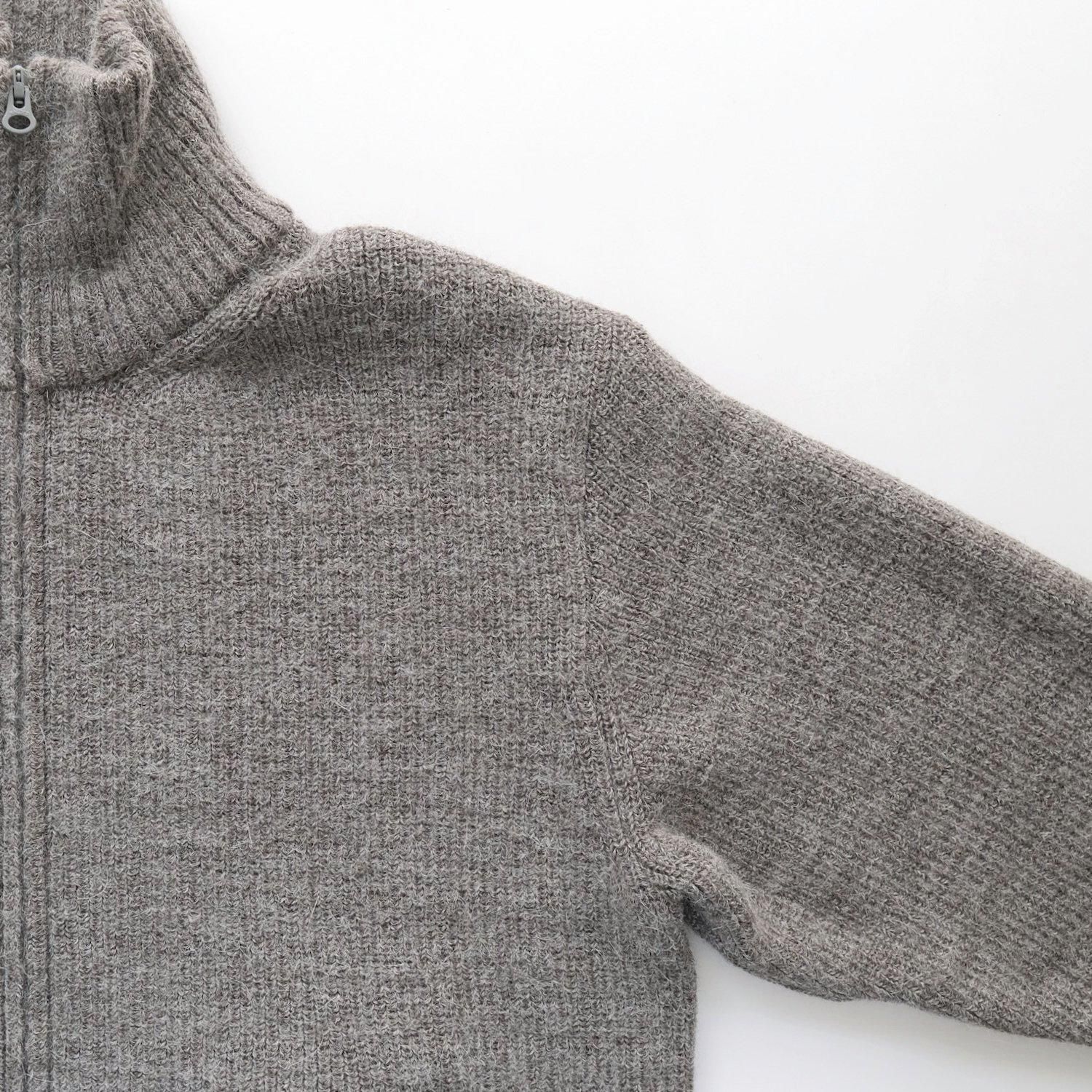 HIGHLAND WOOL ALPACA DRIVERS KNIT [GRAY] - WUNDER 大阪