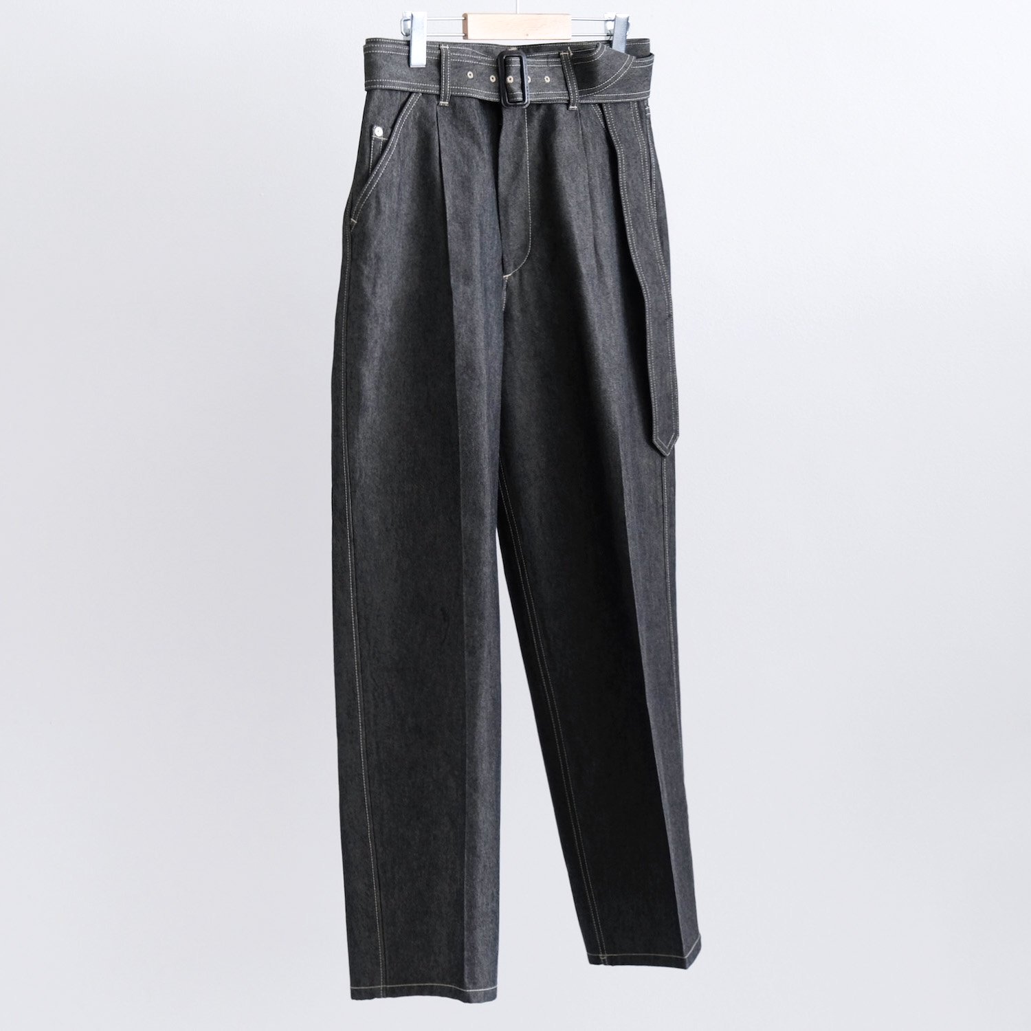 KUURA DENIM THE BELTED WIDE DENIM [GRAY]