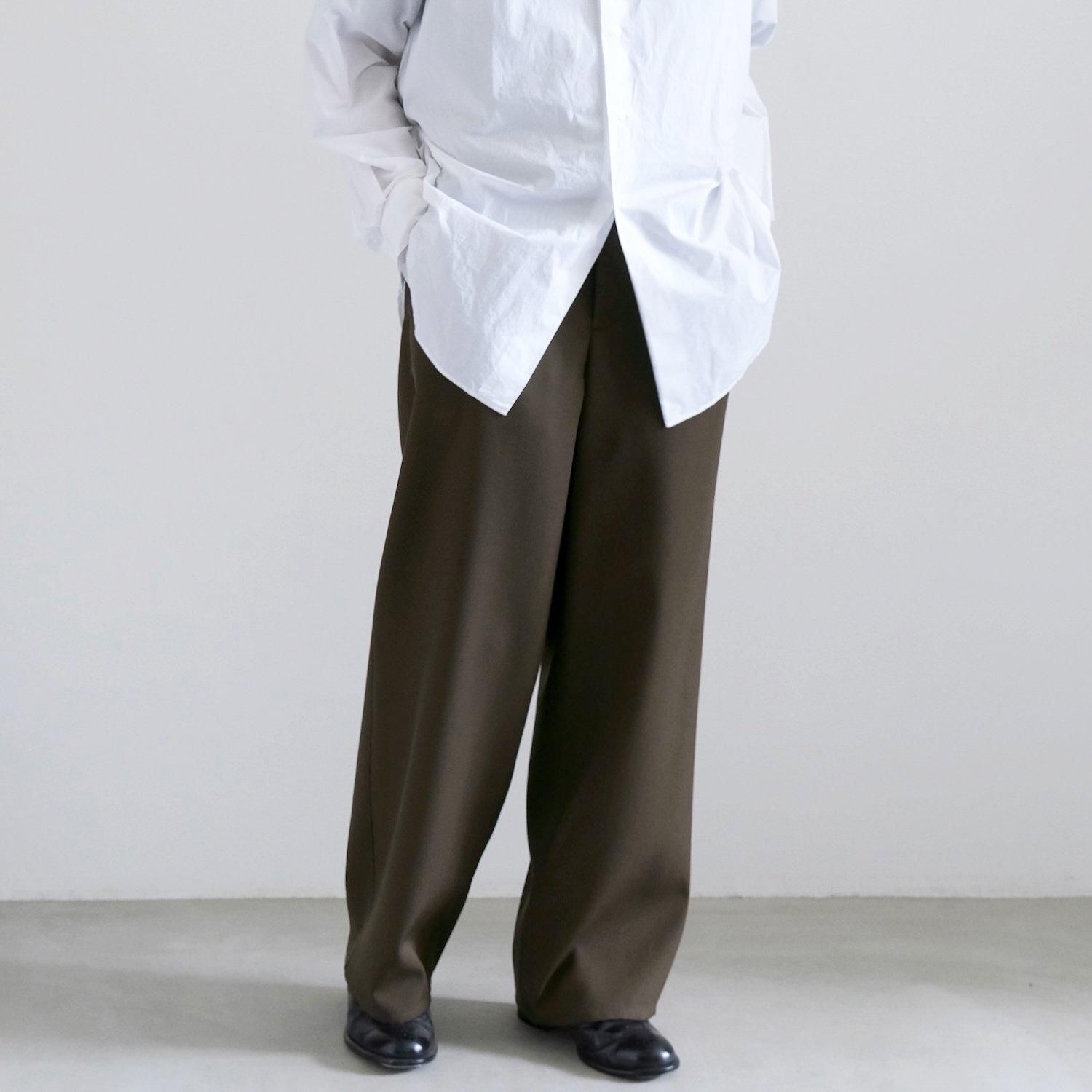 BRUSHED BACK SATIN MILITARY TROUSERS [KHAKI] - WUNDER 大阪