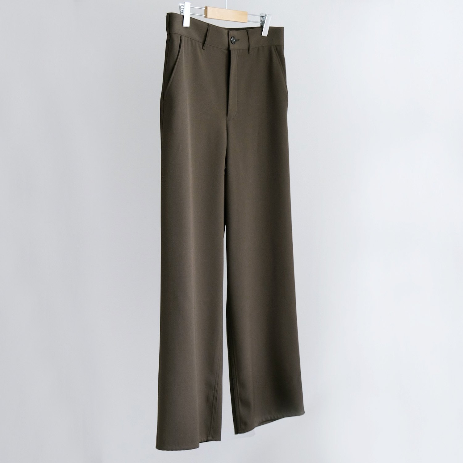 BRUSHED BACK SATIN MILITARY TROUSERS [KHAKI]