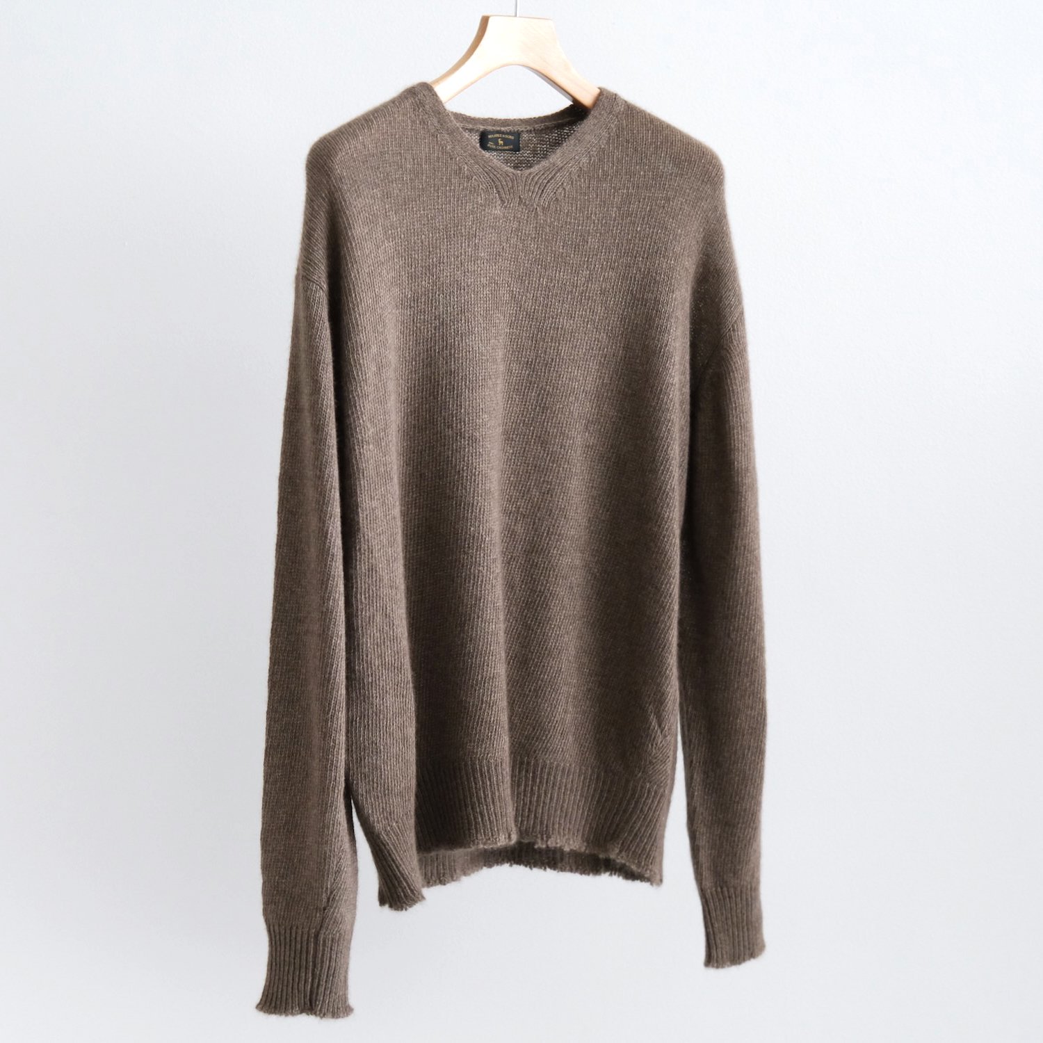 CASHMERE/MINK LOOSE V SWEATER [NATURAL BROWN]