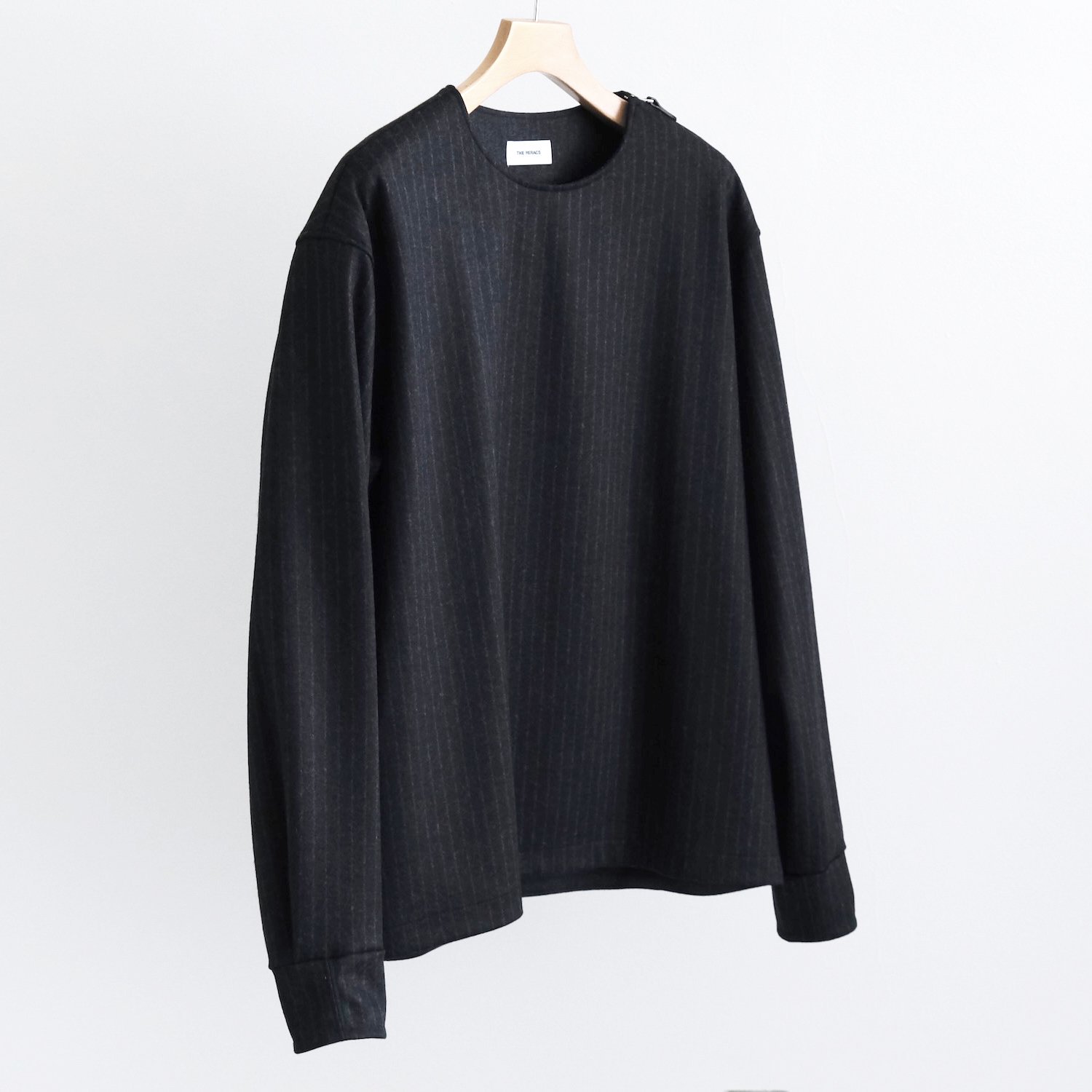 THE SIDE ZIP PULLOVER T-SHIRT L/S [BLACK STRIPE]