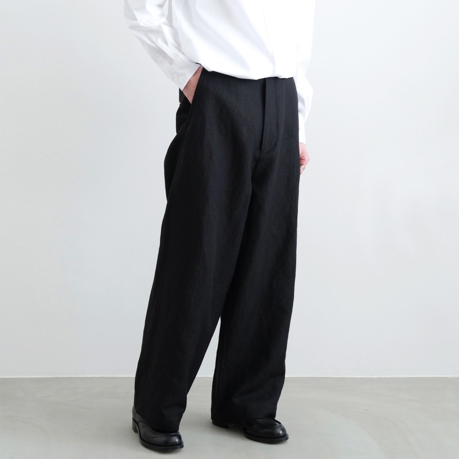 ITALIAN WOOL LINEN WORK PANTS [BLACK] - WUNDER 大阪 セレクトショップ 大阪梅田中崎町 オンラインストア  正規取扱い 通販可能