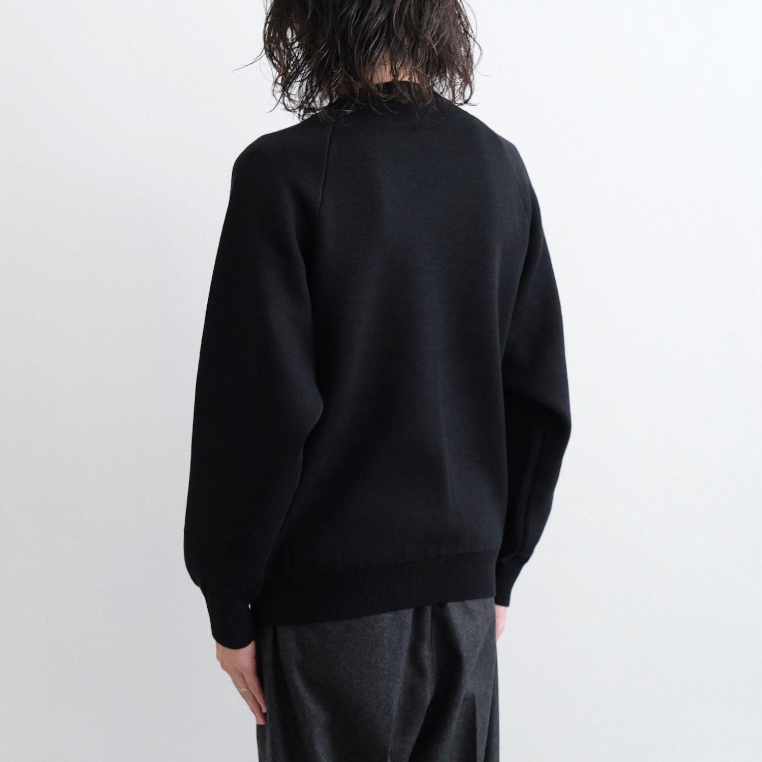 SOLID WOOL W-FACE CREW NECK [BLACK] - WUNDER 大阪 セレクト