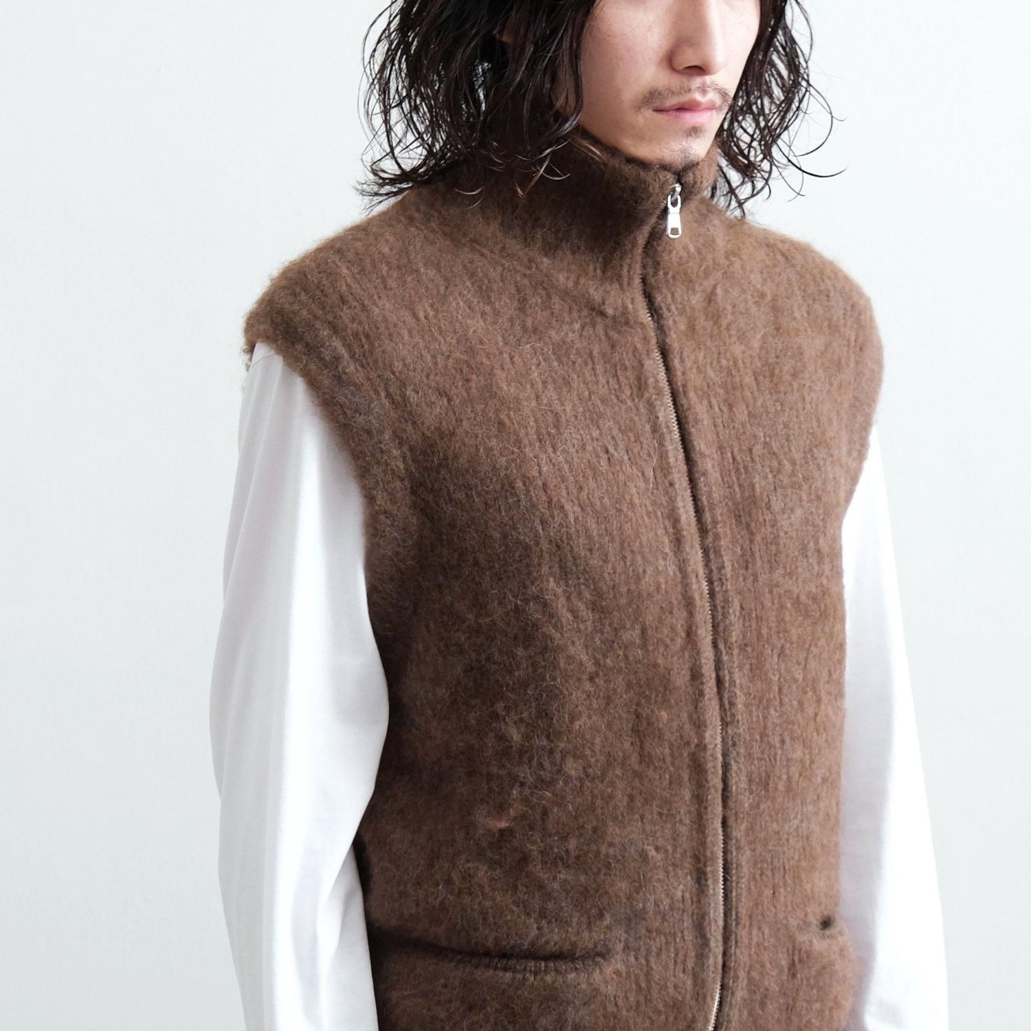 畔ひょっとこ起毛 JIP VEST [BROWN] - WUNDER 大阪 セレクトショップ