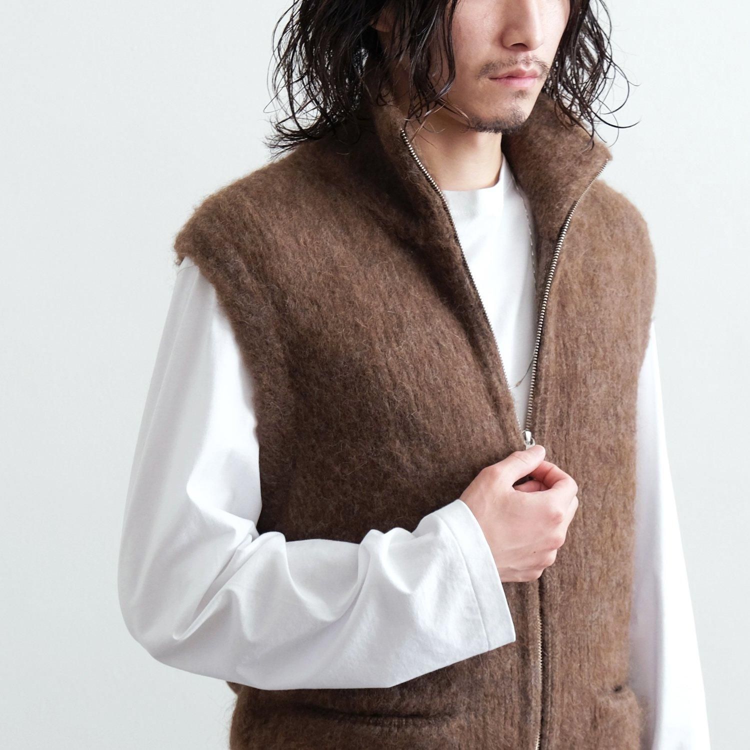 畔ひょっとこ起毛 JIP VEST [BROWN] - WUNDER 大阪 セレクトショップ