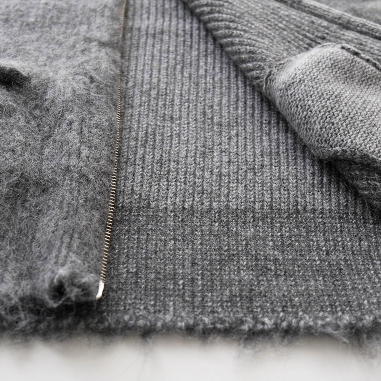畔ひょっとこ起毛 JIP VEST [MGRAY] - WUNDER 大阪 セレクト