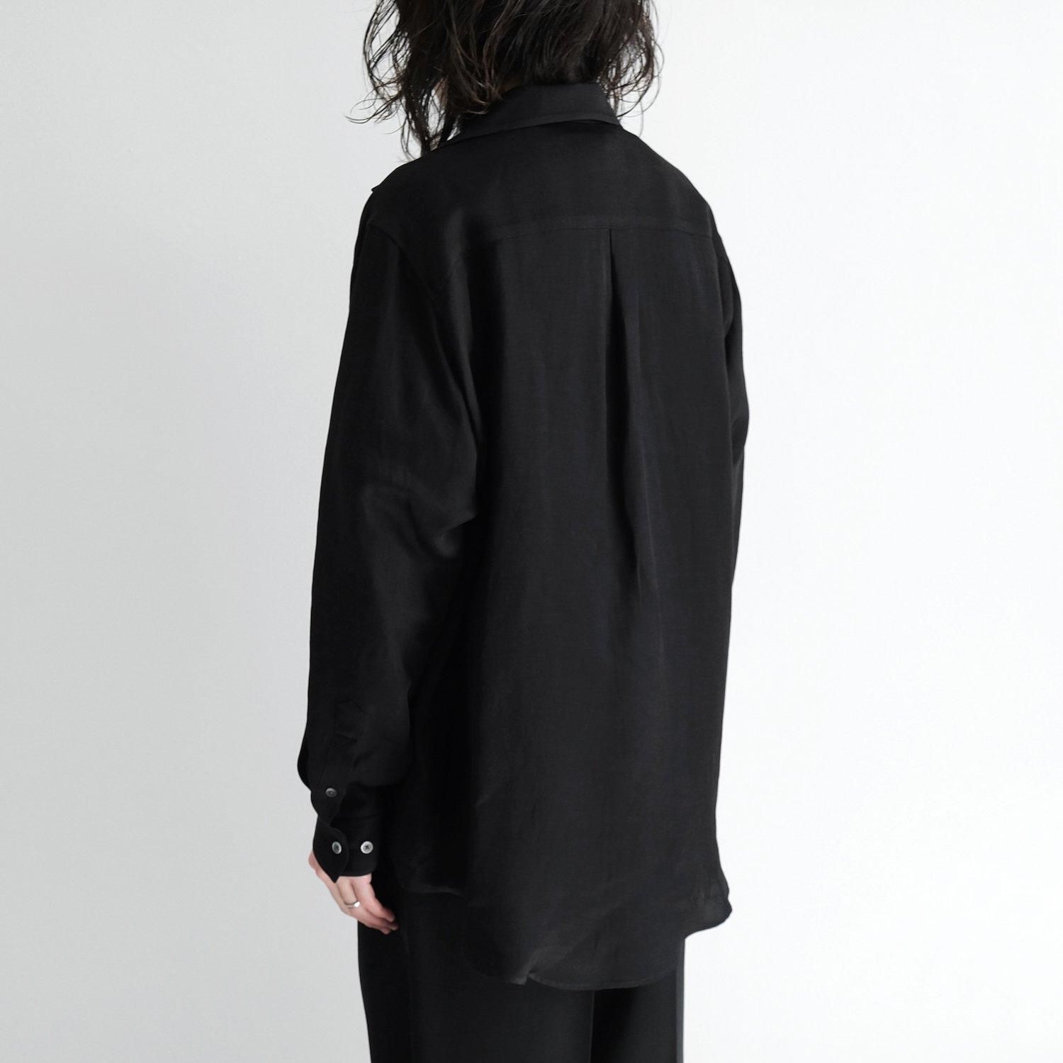 VIS/LI TWILL OVERSIZED SKIPPER SHIRT [BLACK] - WUNDER 大阪