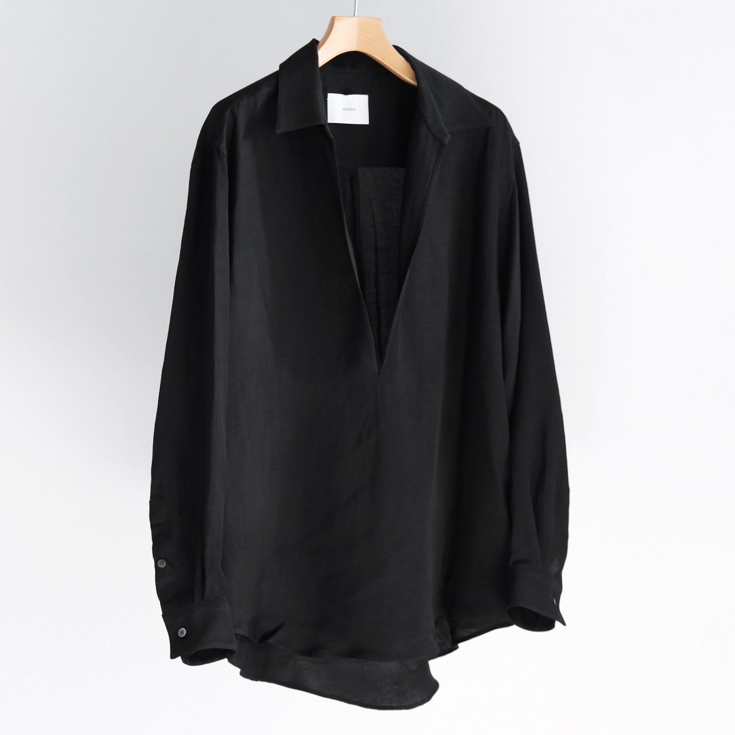 VIS/LI TWILL OVERSIZED SKIPPER SHIRT [BLACK]