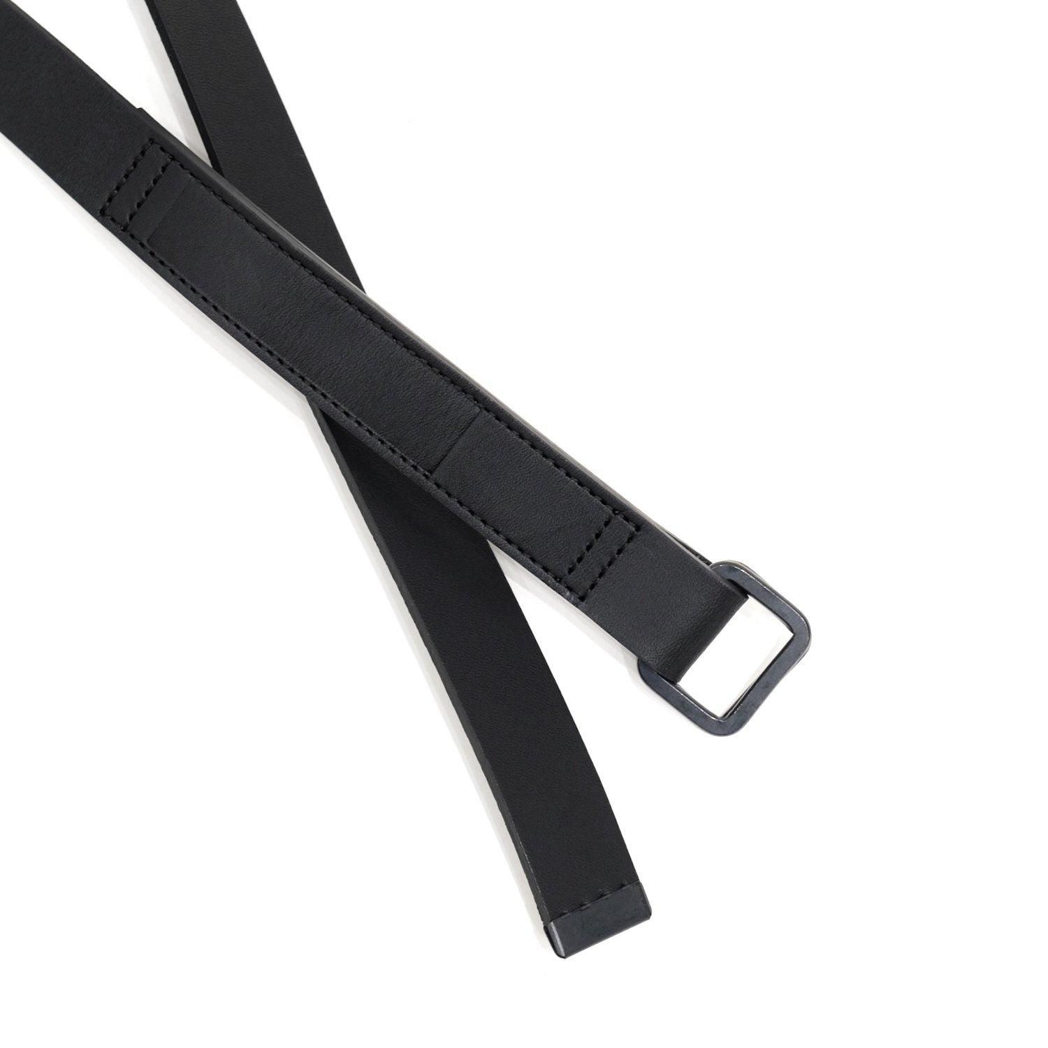 RECTANGLE BUCKLES LEATHER BELT [BLACK] - WUNDER 大阪