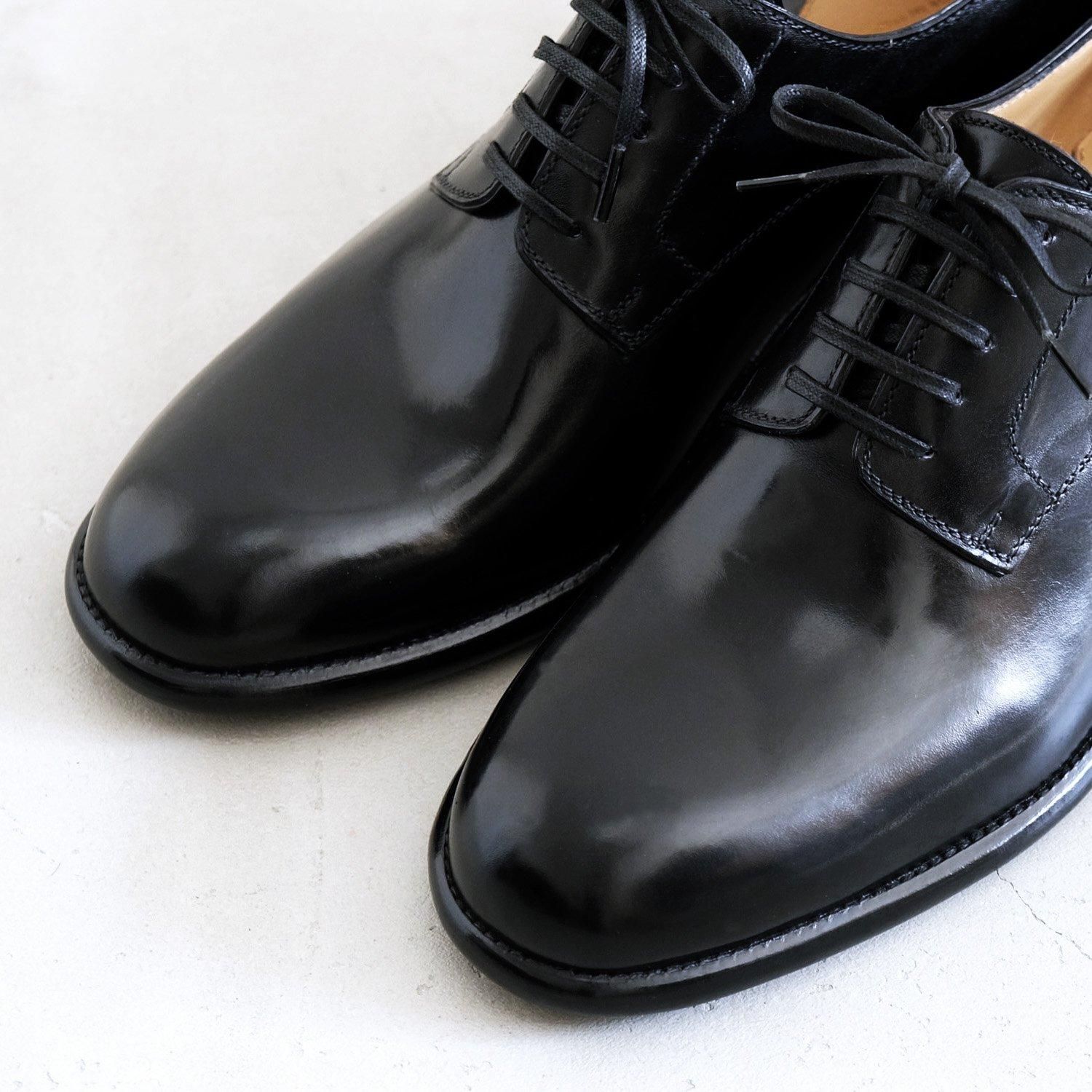 PLANE TOE SHOES [BLACK/Freudenberg Box Calf] - WUNDER 大阪