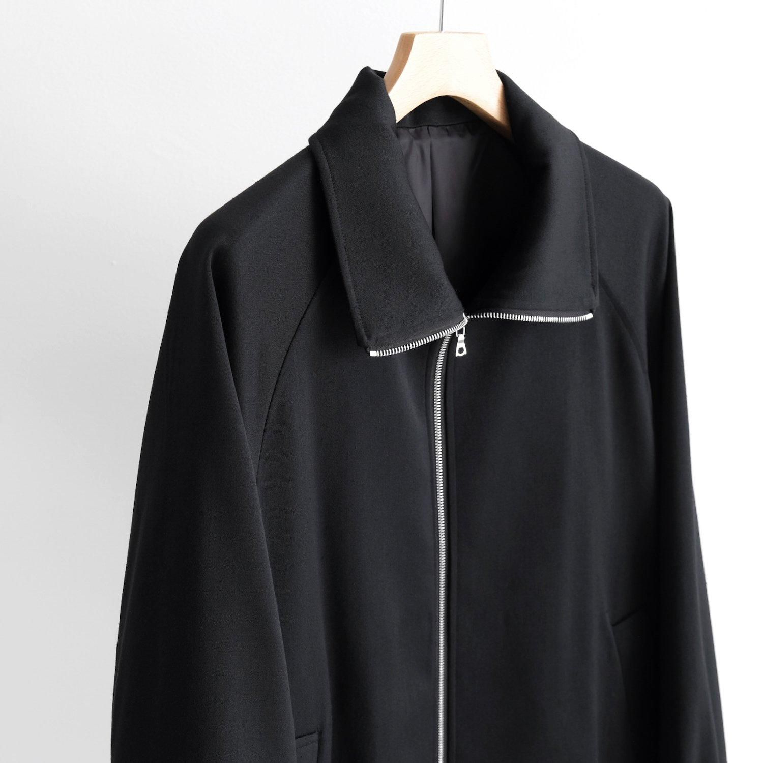 W/SI SATIN ZIP UP SHORT JACKET [BLACK] - WUNDER 大阪