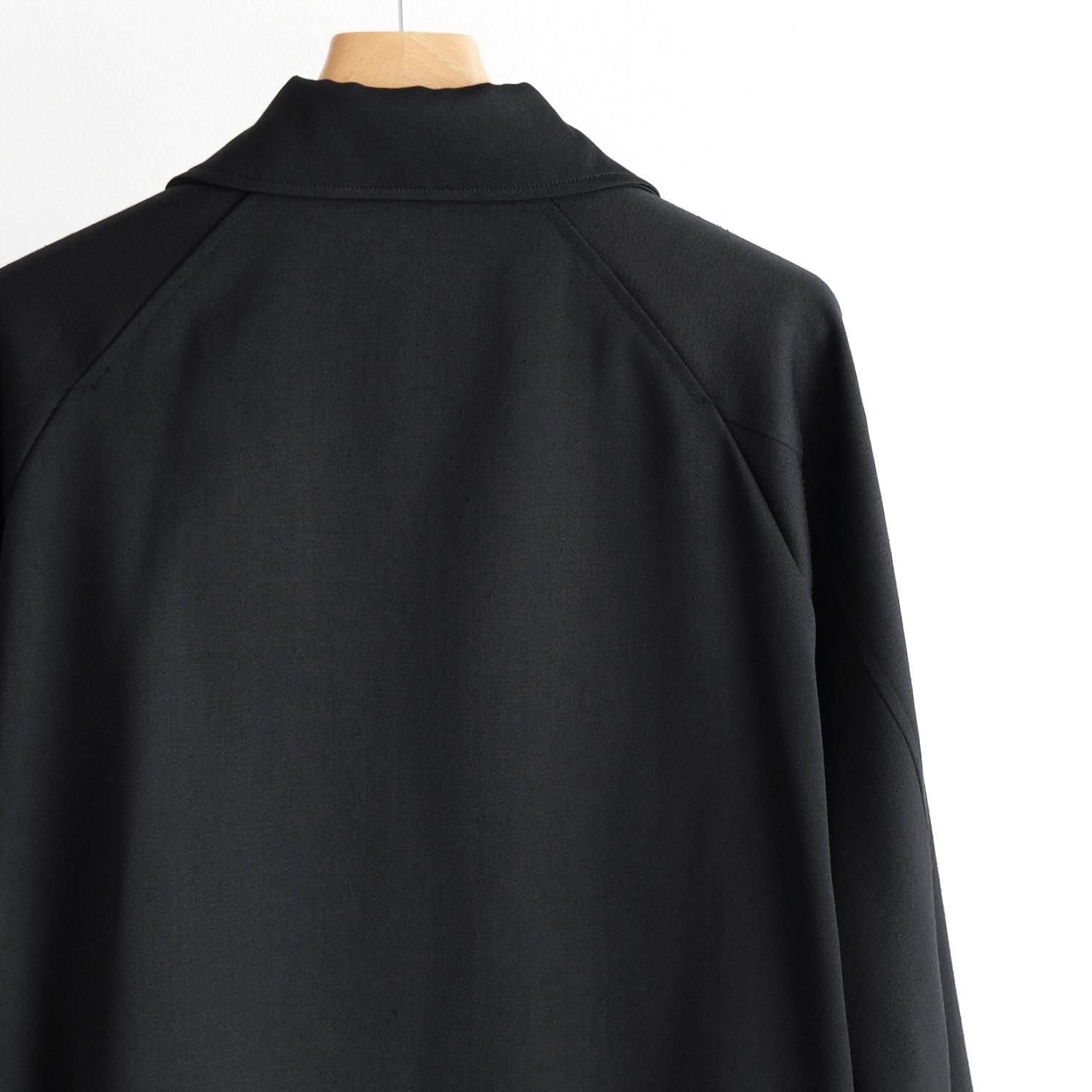 W/SI SATIN ZIP UP SHORT JACKET [BLACK] - WUNDER 大阪