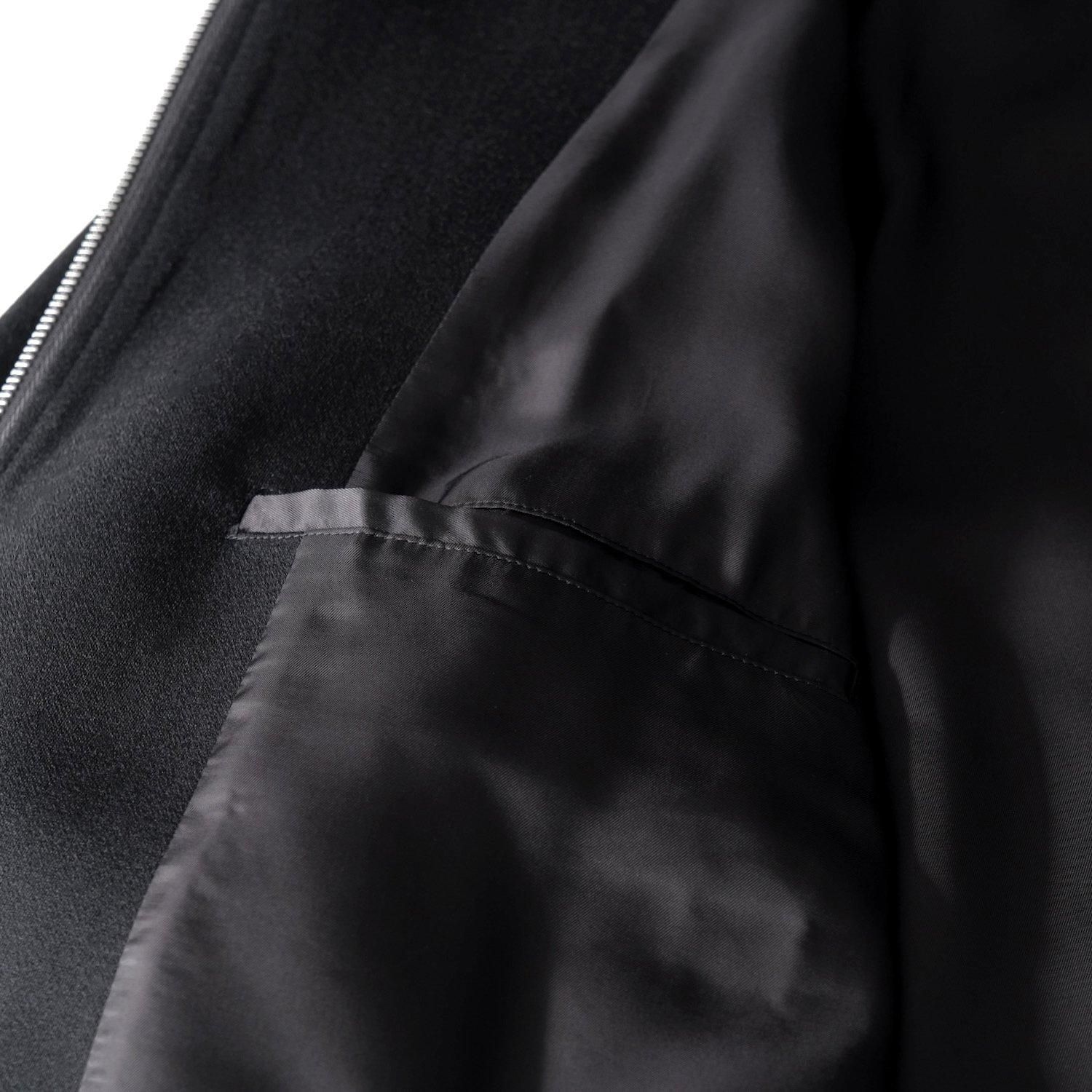 W/SI SATIN ZIP UP SHORT JACKET [BLACK] - WUNDER 大阪