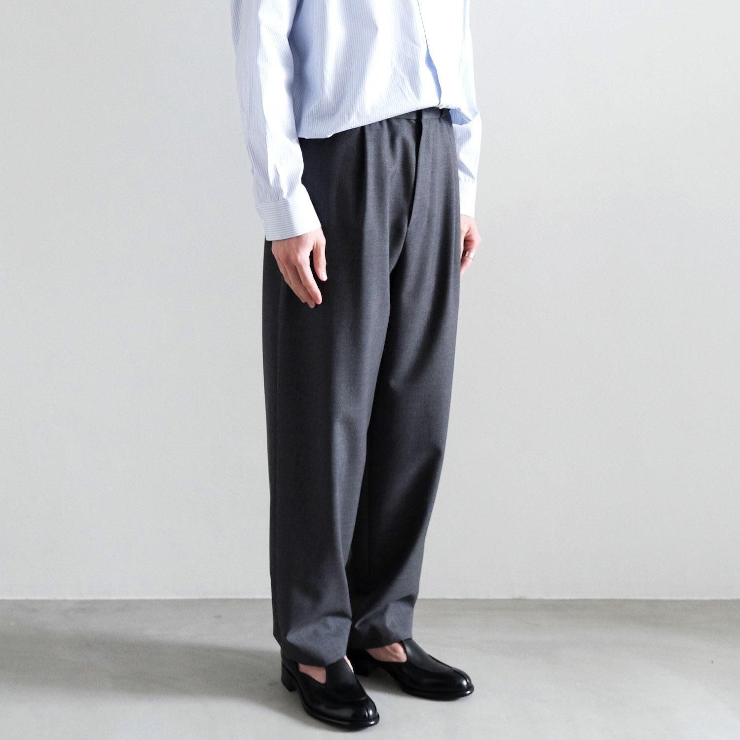 WOOL TROPICAL TAPERED EASY PANTS [TOP GRAY] - WUNDER 大阪