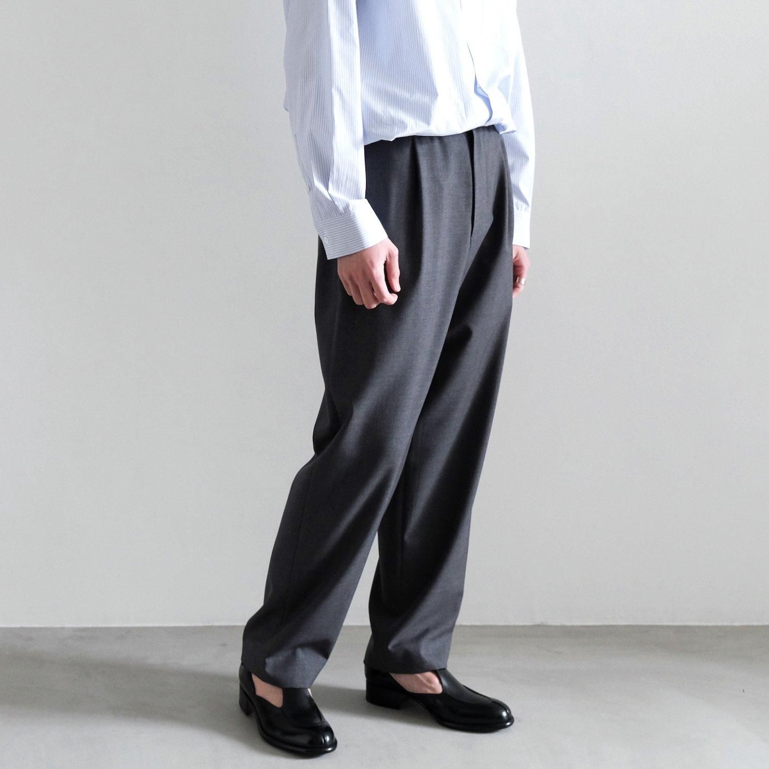 WOOL TROPICAL TAPERED EASY PANTS [TOP GRAY]