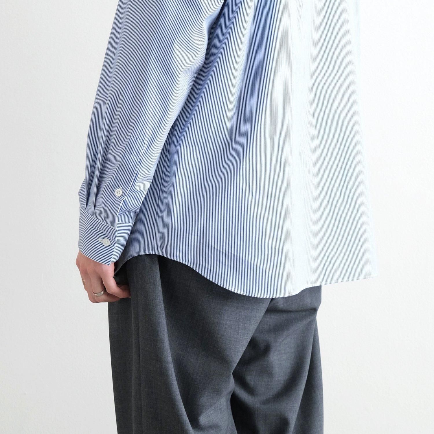 GIZA BROAD STANDARD SHIRT [NAVY STRIPE] - WUNDER 大阪