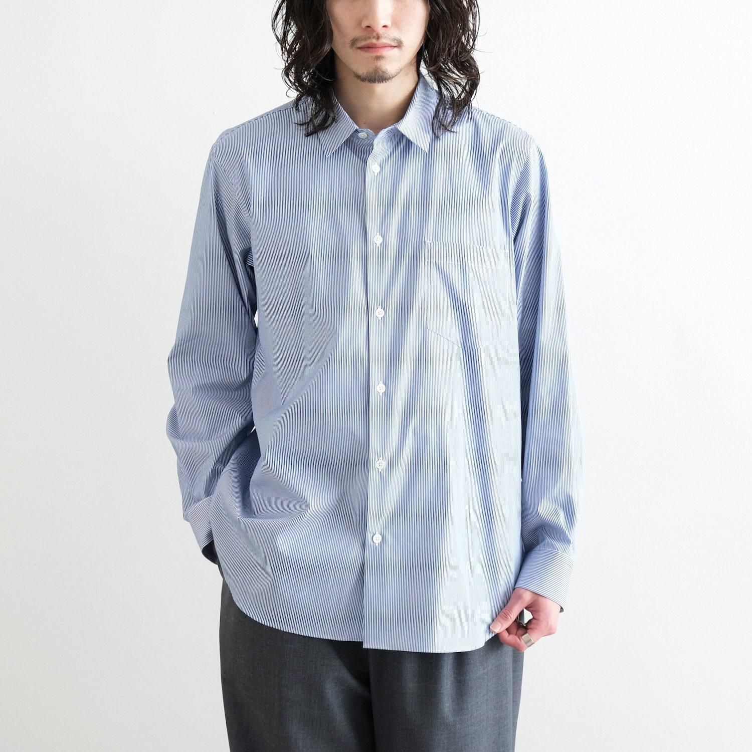 GIZA BROAD STANDARD SHIRT [NAVY STRIPE]