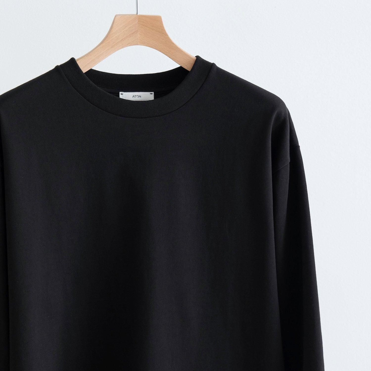 美品　ATON 黒 長袖Tシャツ 楽天市場】ATON エイトン スーピマコットン オーバーサイズ ロン