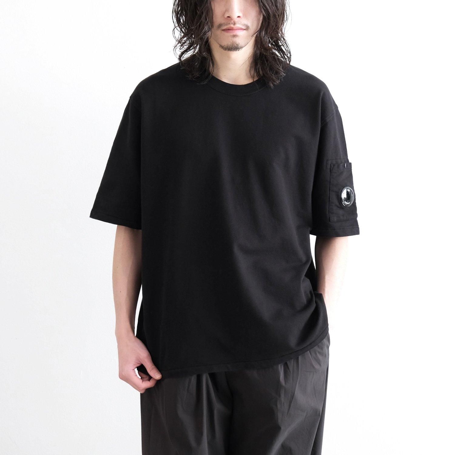 LIGHT FLEECE S/S LENS SWEAT SHIRT[BLACK]